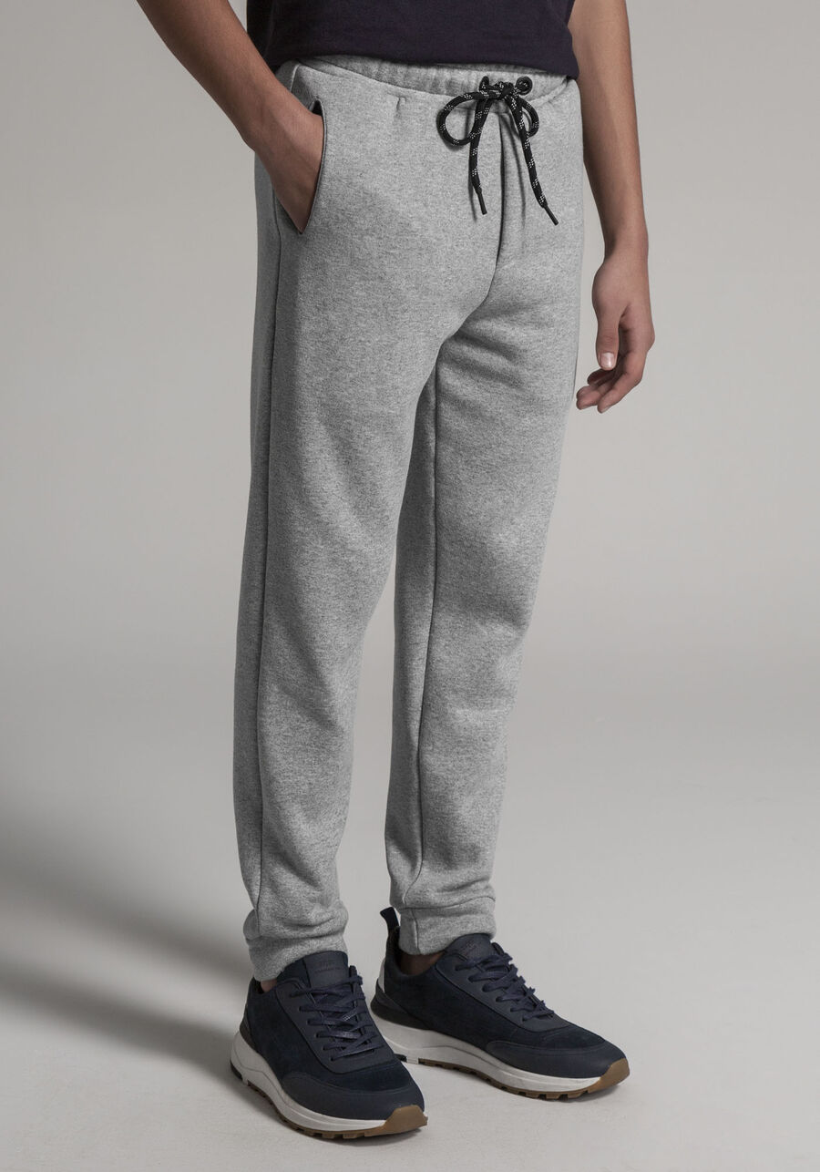 Calça Jogger Juvenil em Moletom com Detalhe Tela, MESCLA MEDIO. Calça Jogger Juvenil em Moletom com Detalhe Tela, MESCLA MEDIO, large.