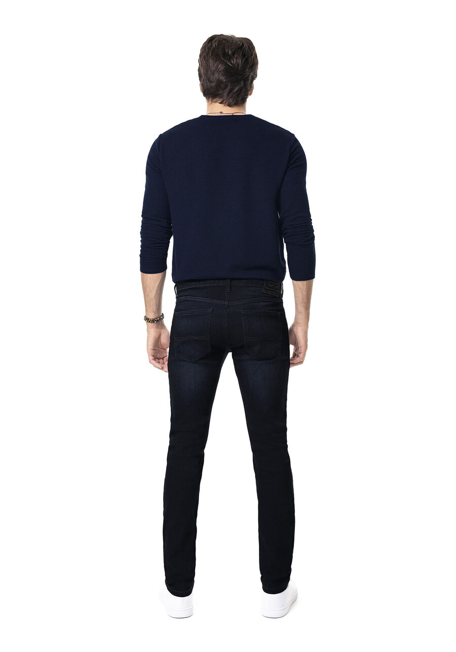 Calça com Elastano, JEANS ESCURO. Calça com Elastano, JEANS ESCURO, large.