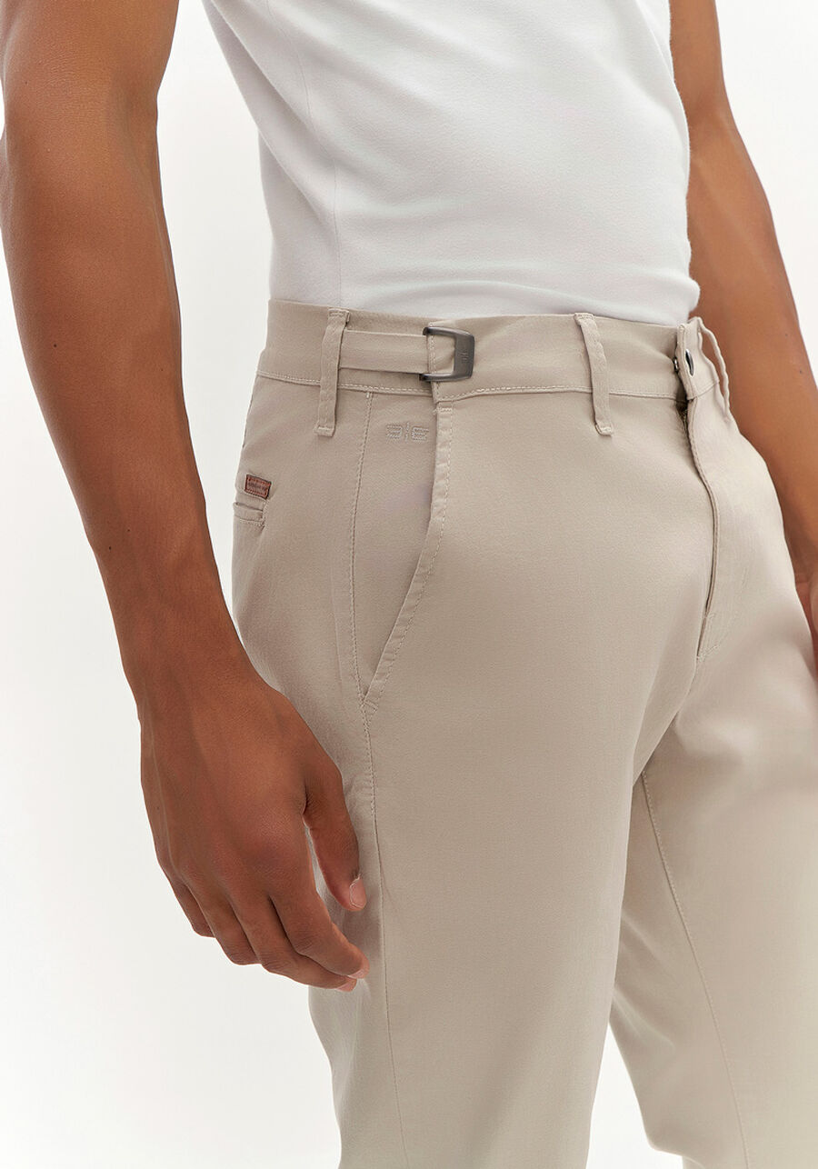 Calça Sarja Masculina Skinny Smart Size, BEGE GELO. Calça Sarja Masculina Skinny Smart Size, BEGE GELO, large.