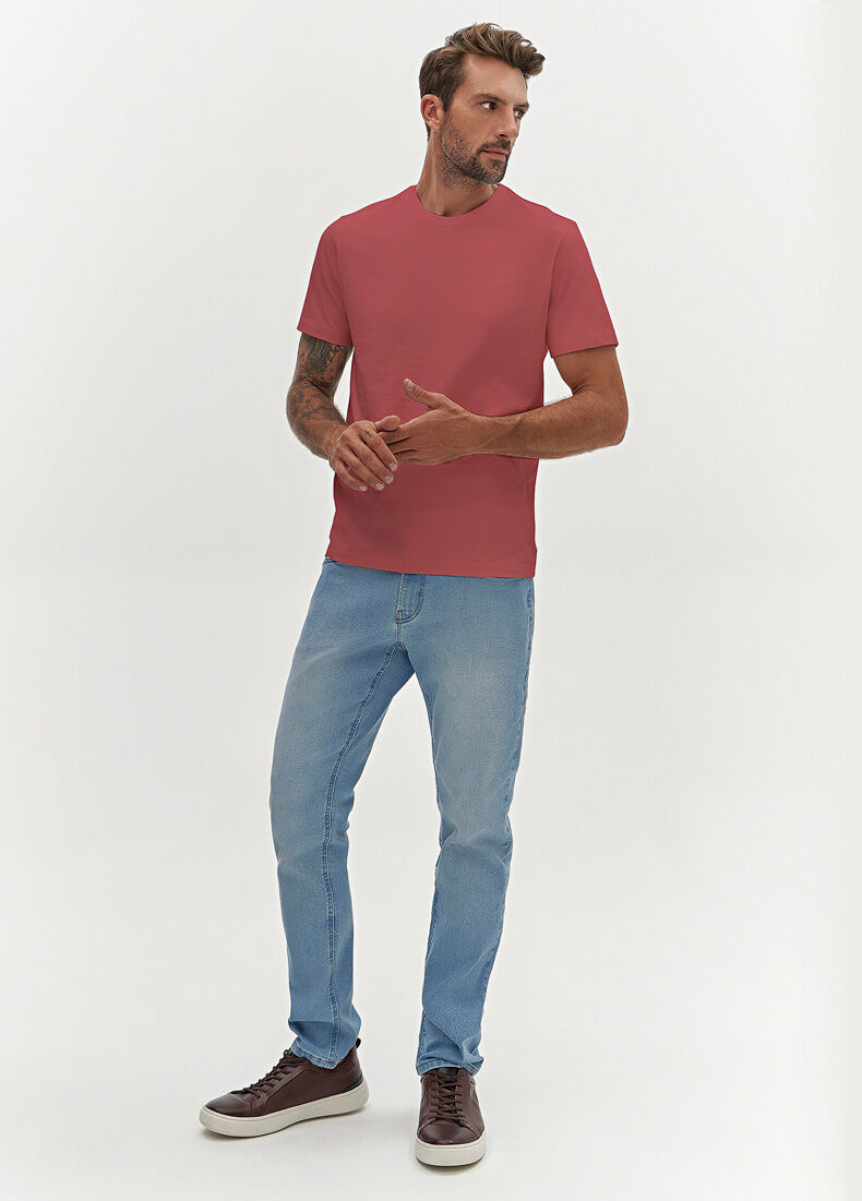 Camiseta B&aacute;sica De Mangas Curtas Colors, ROSA ASTRO, large.