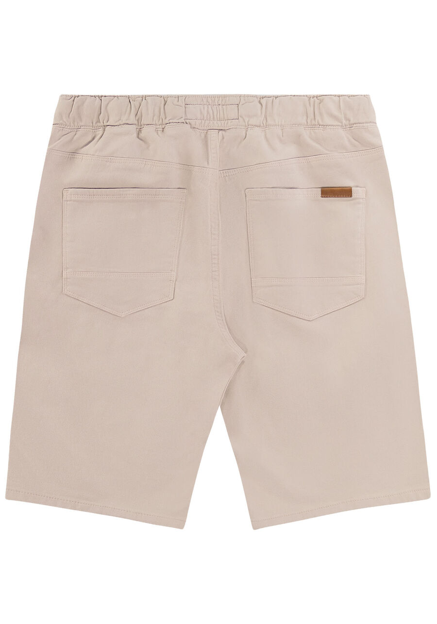 Bermuda Jogging Com Bolsos Em Sarja Denim Malha, NATURAL. Bermuda Jogging Com Bolsos Em Sarja Denim Malha, NATURAL, large.