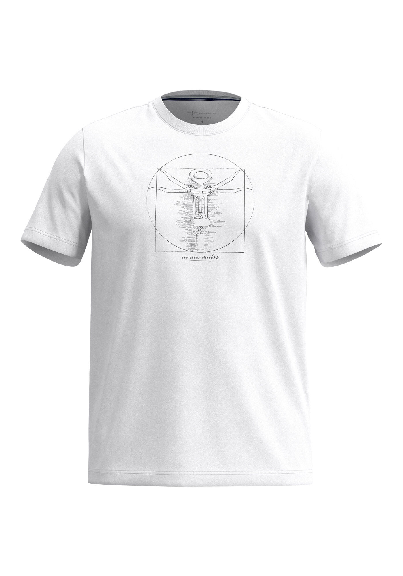 Camiseta De Mangas Curtas Em Meia Malha De Algod&atilde;o, BRANCO, large.