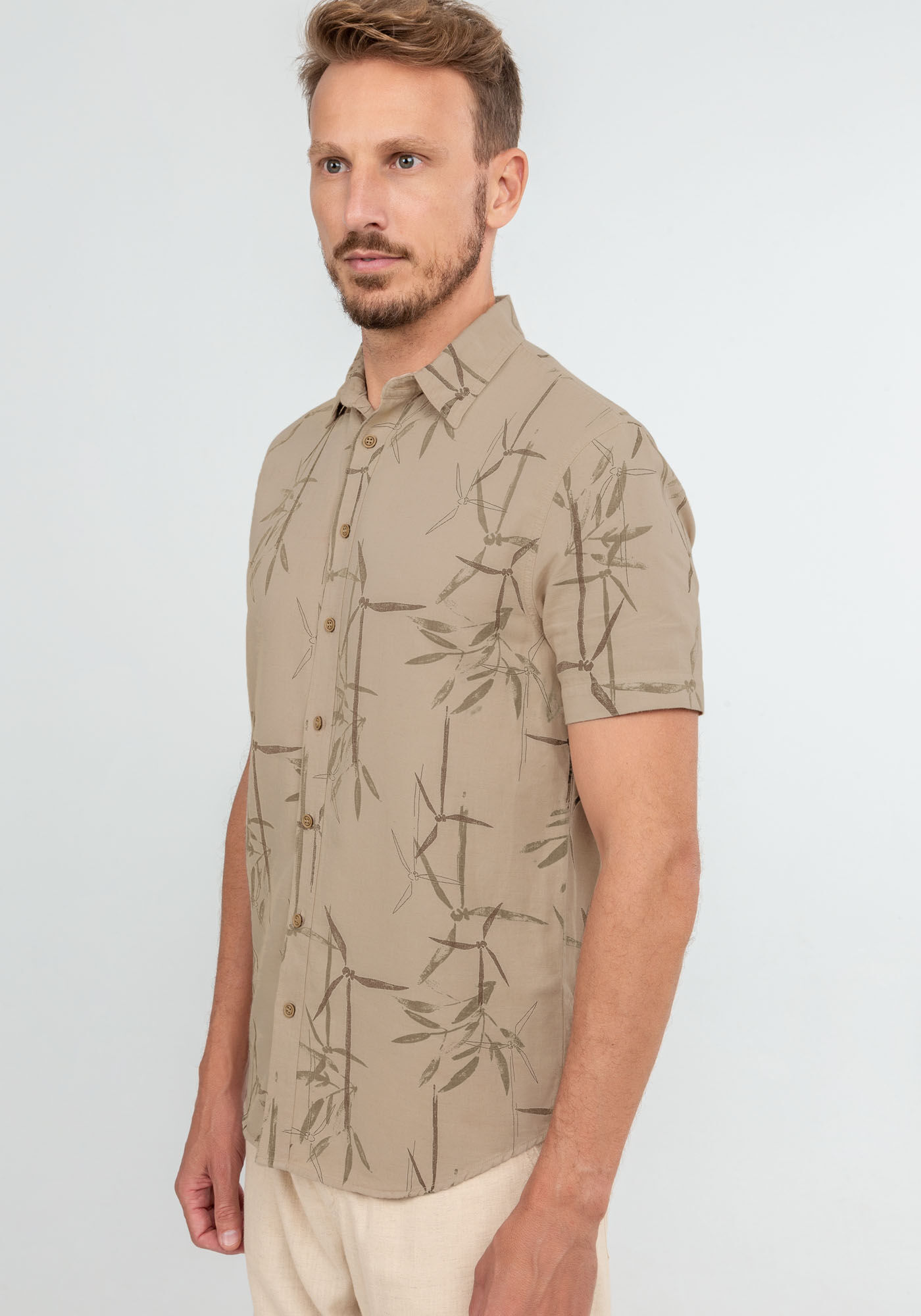 Camisa aberta estampada sales