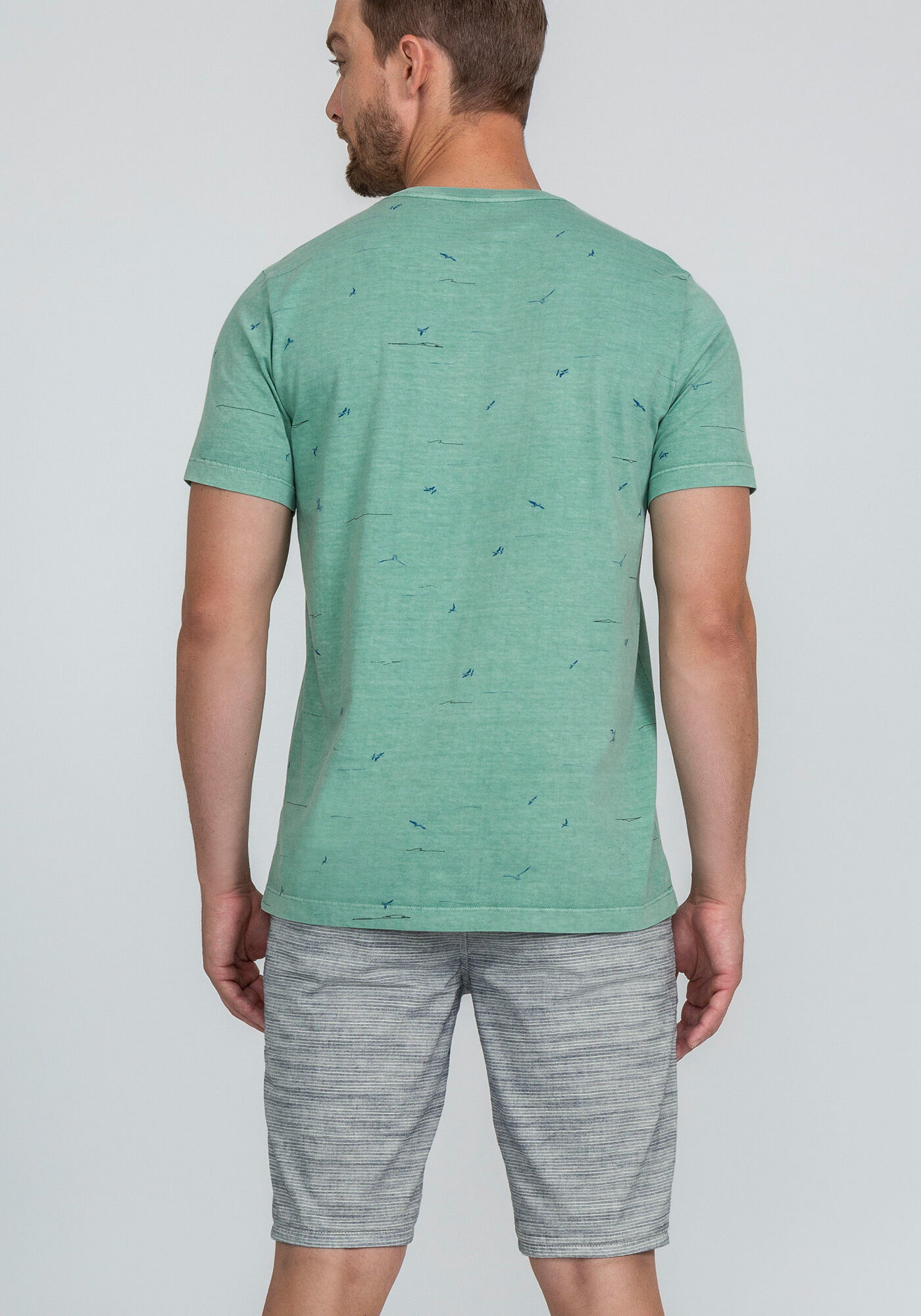 Camiseta em Malha com Corte a Fio, VERDE MINERAL, large.