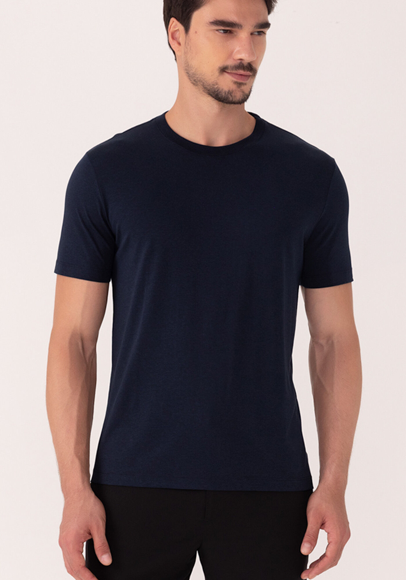 Camiseta B&aacute;sica De Mangas Curtas Em Malha Sustent&aacute;vel, MARINHO RESORT, large.