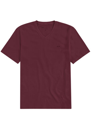 Camiseta Masculina em Malha com Decote V, 3565 BORDO, large.