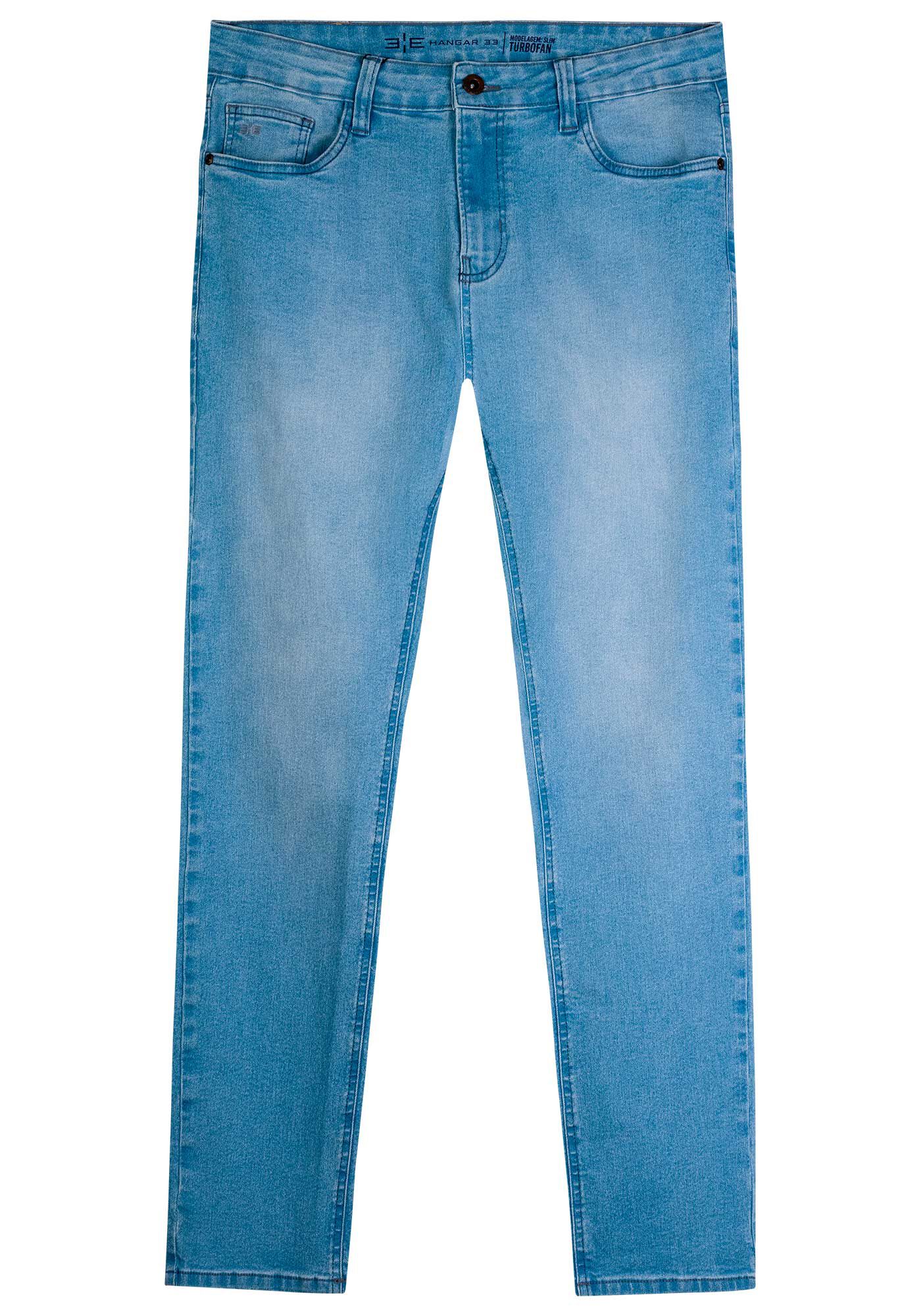 Cal&ccedil;a Jeans Masculina Slim Estonada com Elastano, JEANS, large.