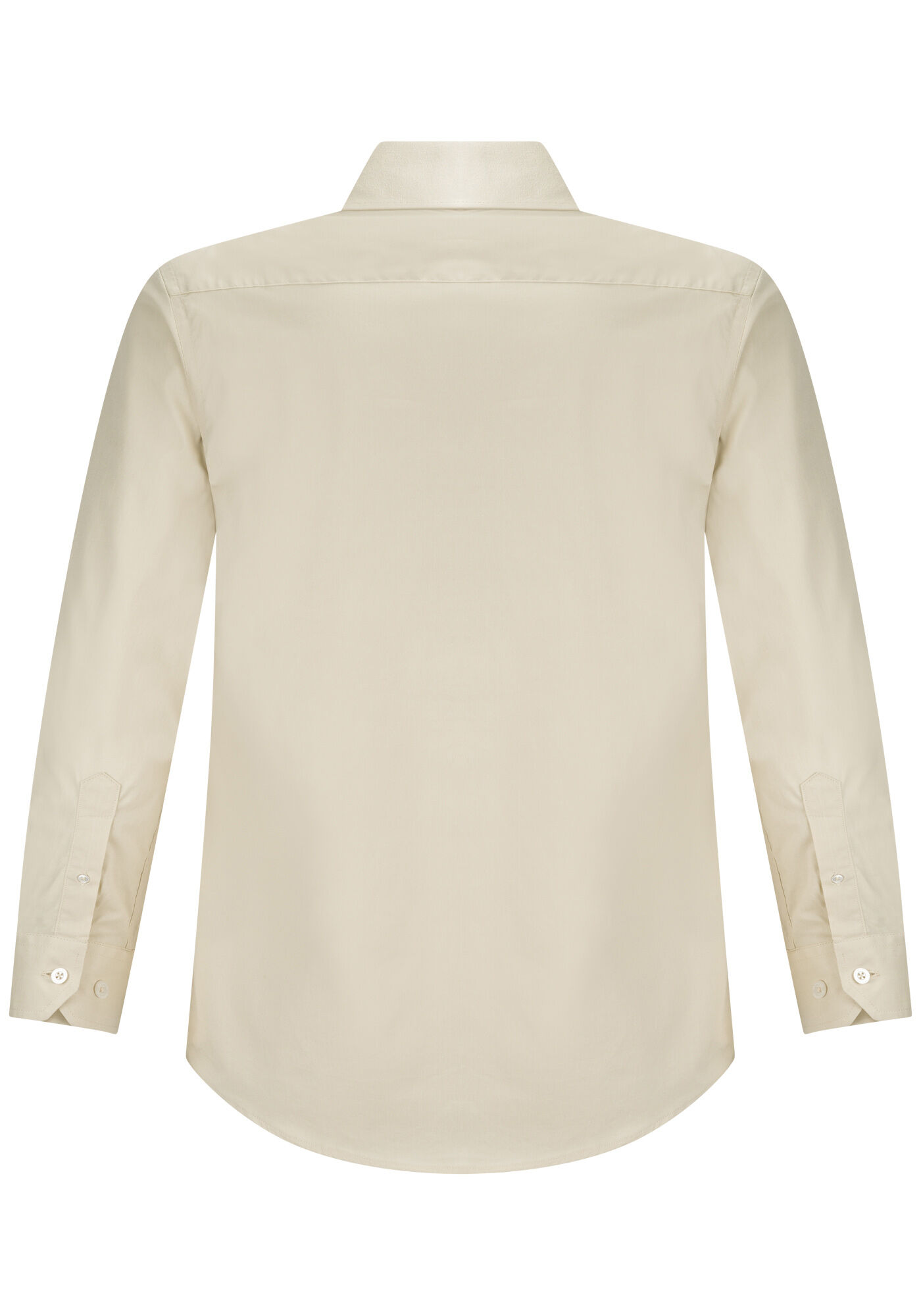 Camisa De Mangas Longas Com Elastano Slim Fit, BEGE GINGER, large.