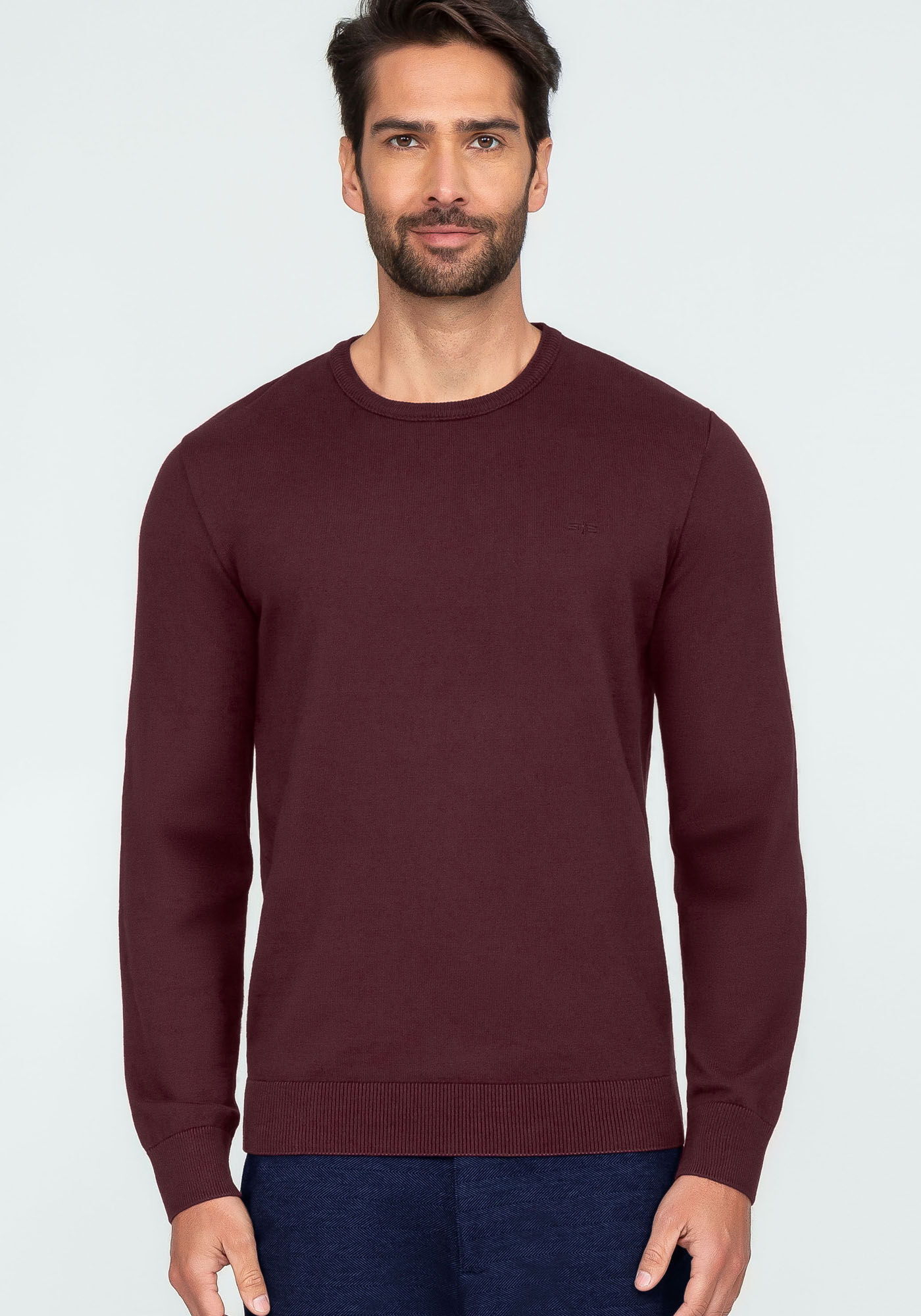 Blus&atilde;o Masculino em Tric&ocirc;, BORDO WITCH, large.