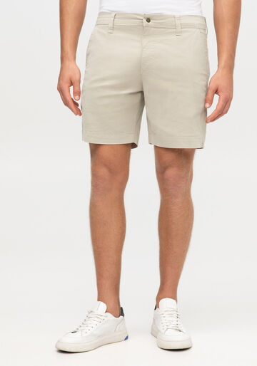 Shorts Sarja Masculino Reto com Bolsos, BEGE GELO. Shorts Sarja Masculino Reto com Bolsos, BEGE GELO, large.