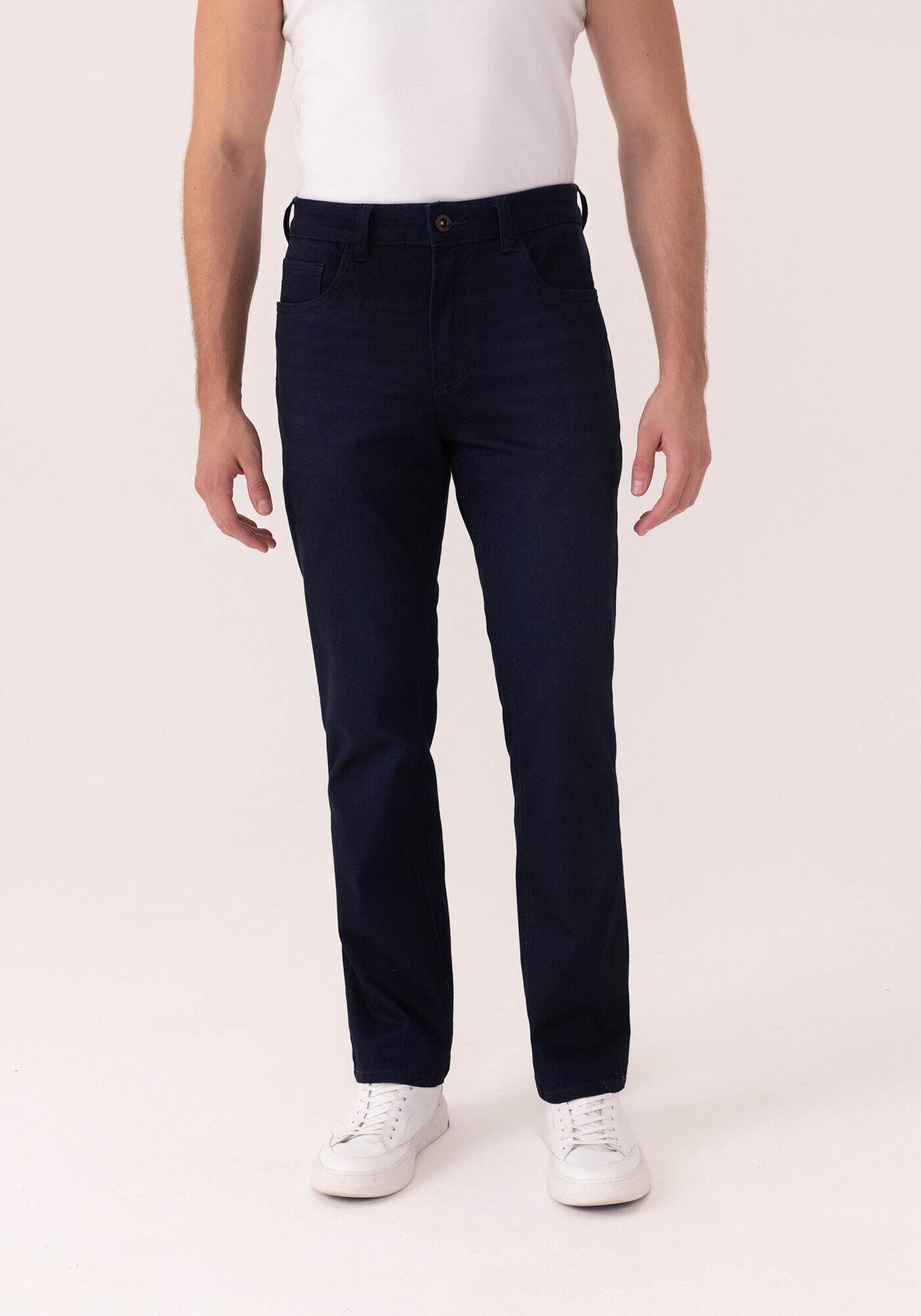 Cal&ccedil;a Jeans Reta Radial Com Elastano E Bolsos, JEANS, large.