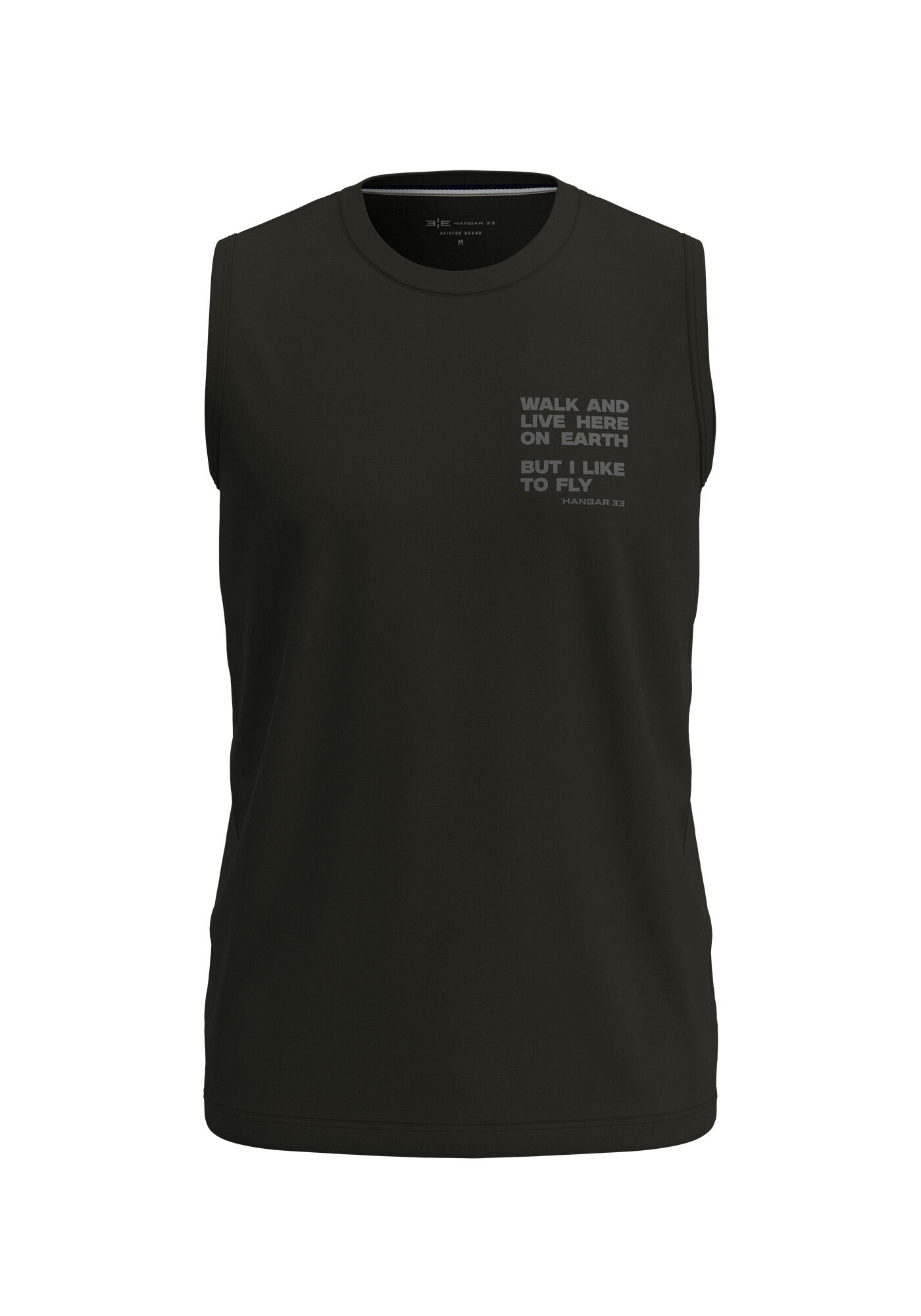 Blusa Regata Masculina Em Meia Malha De Algod&atilde;o Com Estampa, PRETO, large.