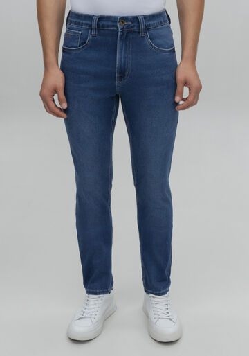 Calça Jeans Slim Masculina com Elastano, JEANS. Calça Jeans Slim Masculina com Elastano, JEANS, large.