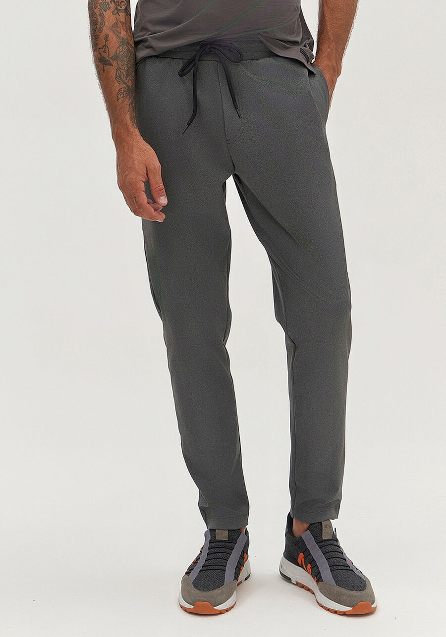 Calça Masculina em Malha Poliamida com Cadarço, CINZA NIGHTCALL. Calça Masculina em Malha Poliamida com Cadarço, CINZA NIGHTCALL, large.