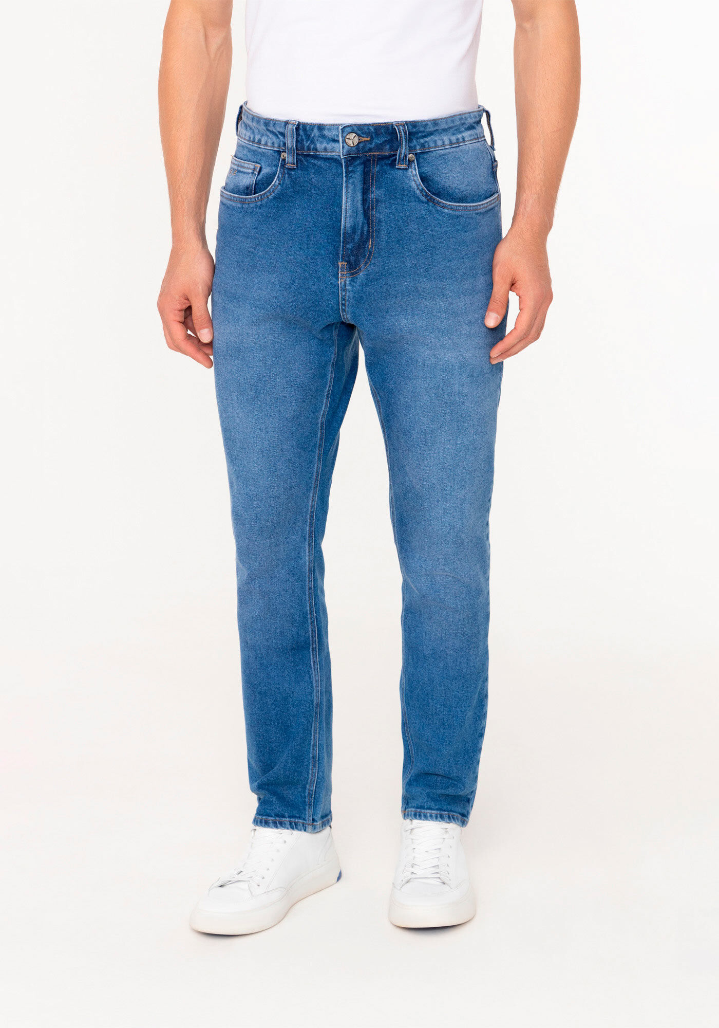 Cal&ccedil;a Jeans Masculina Com Elastano Slim Turbofan, JEANS, large.