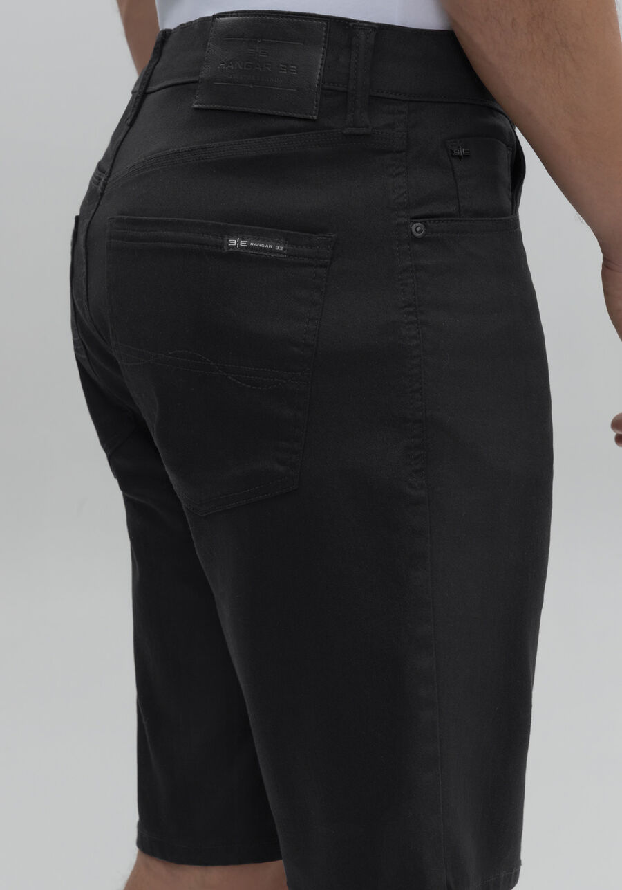 Bermuda Sarja Masculina Reta Não Desbota, PRETO REATIVO. Bermuda Sarja Masculina Reta Não Desbota, PRETO REATIVO, large.