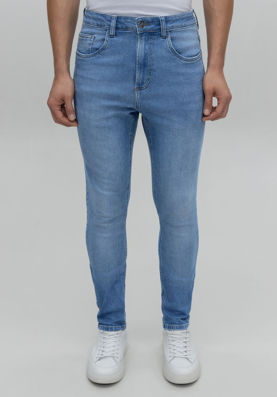 Calça jeans masculina skinny com elastano, JEANS. Calça jeans masculina skinny com elastano, JEANS, large.