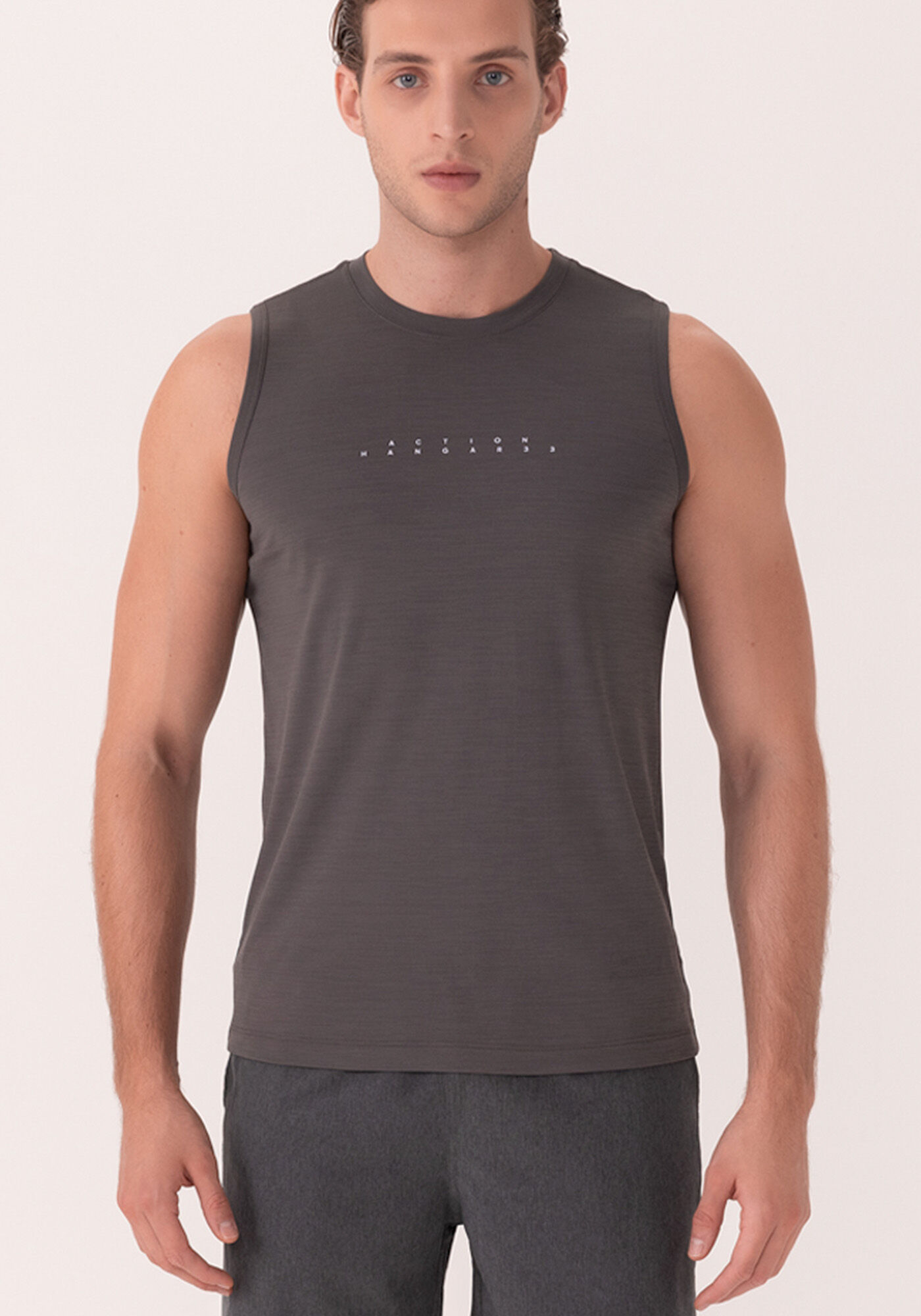 Regata Masculina Com Estampa Localizada, CINZA NOTI, large.