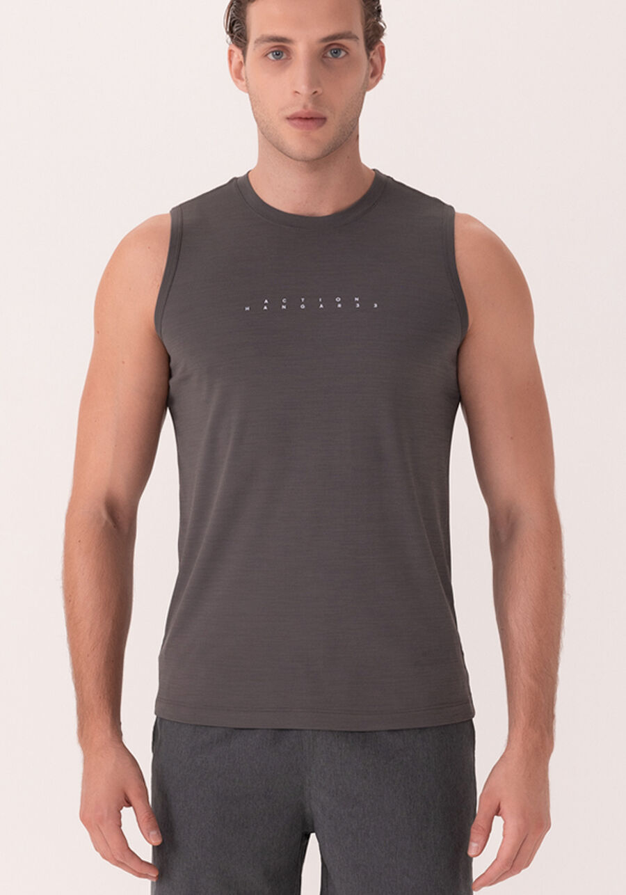 Regata Masculina Com Estampa Localizada, CINZA NOTI. Regata Masculina Com Estampa Localizada, CINZA NOTI, large.