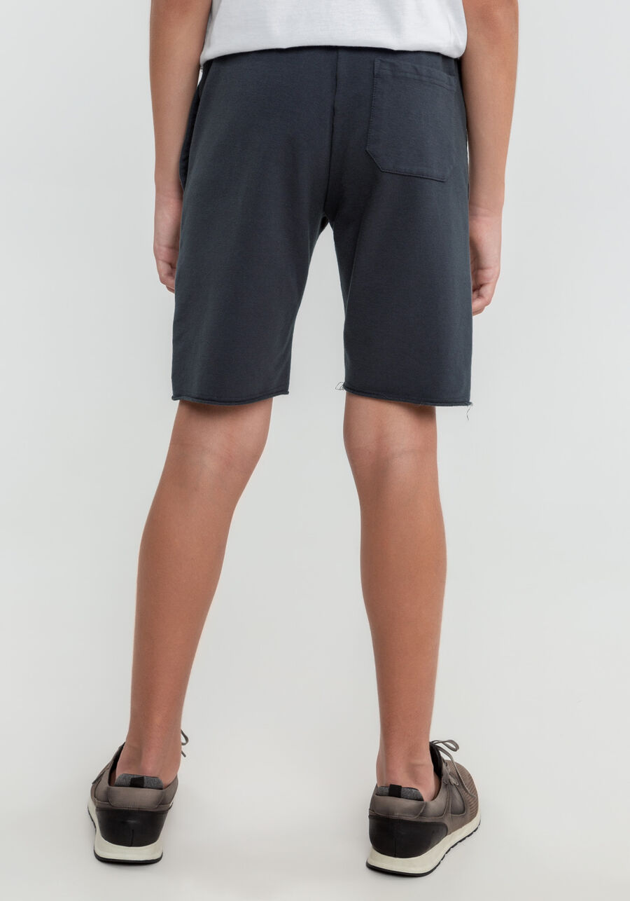 Bermuda Clássica em Molecotton com Cadarço Juvenil, CINZA CYBER. Bermuda Clássica em Molecotton com Cadarço Juvenil, CINZA CYBER, large.