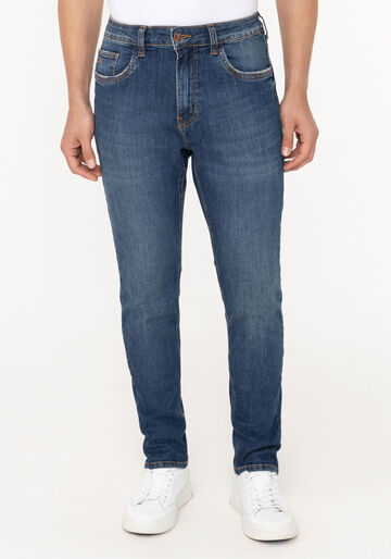 Calça Jeans Masculina Turbofan Slim Com Bolsos E Elastano, JEANS. Calça Jeans Masculina Turbofan Slim Com Bolsos E Elastano, JEANS, large.