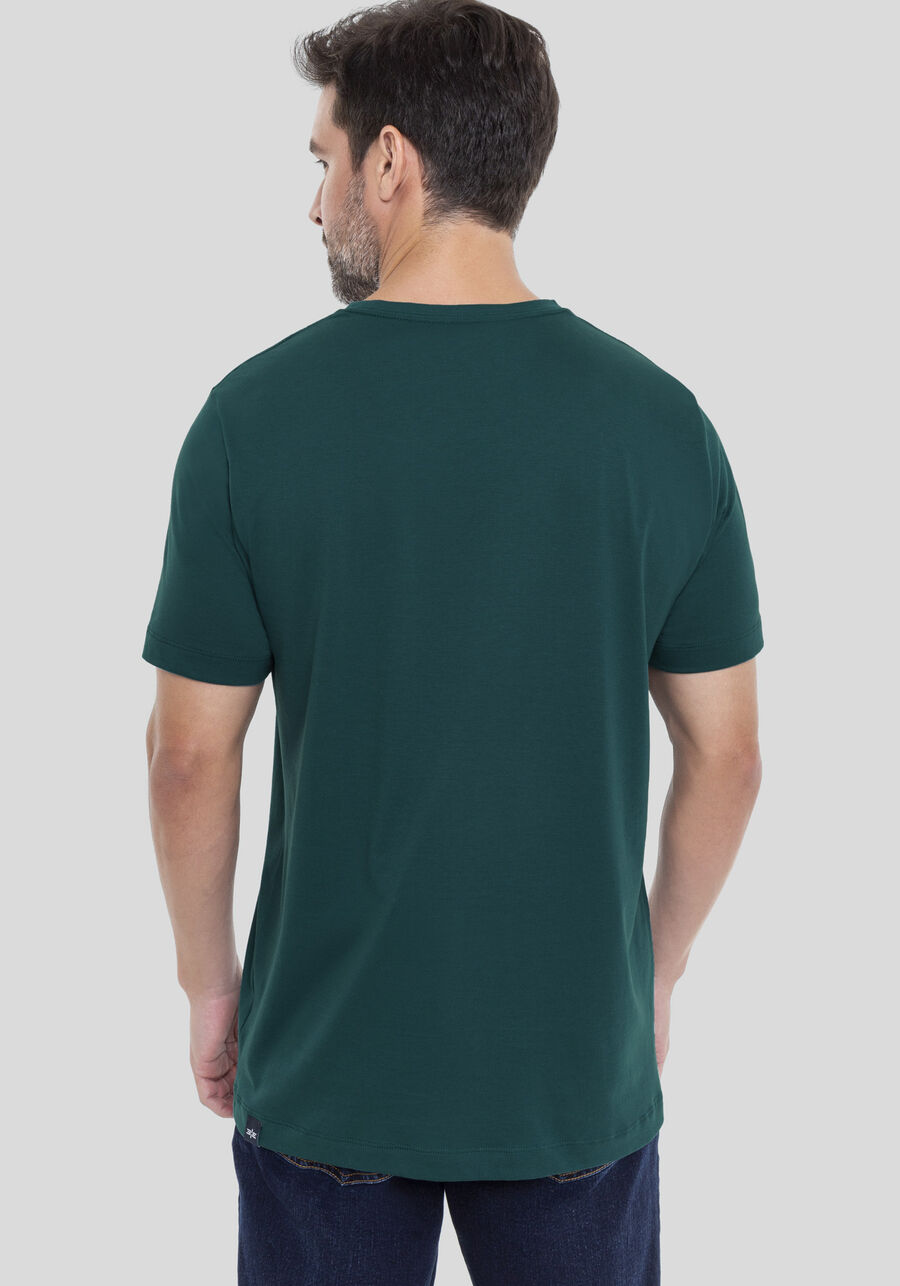 Camiseta Masculina em Algodão Pima Clássica, VERDE LUNDU. Camiseta Masculina em Algodão Pima Clássica, VERDE LUNDU, large.