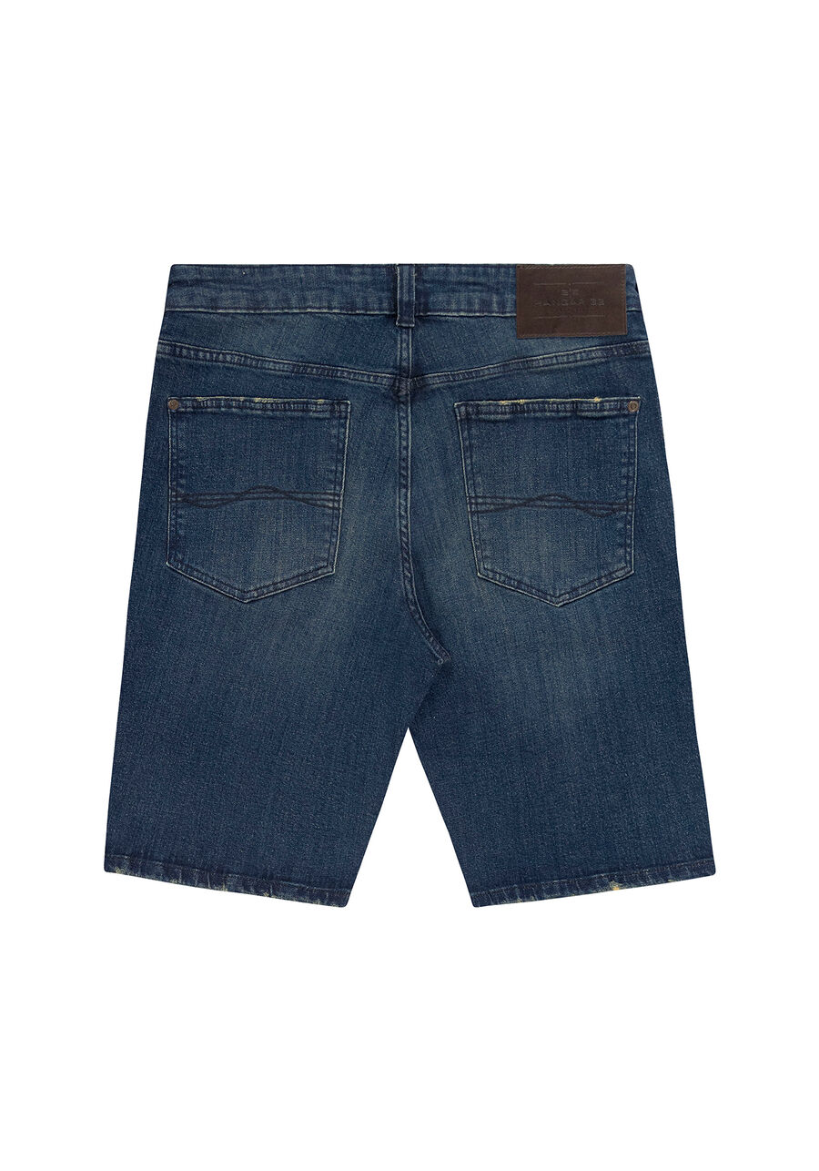 Bermuda Jeans com Elastano Reta, JEANS. Bermuda Jeans com Elastano Reta, JEANS, large.