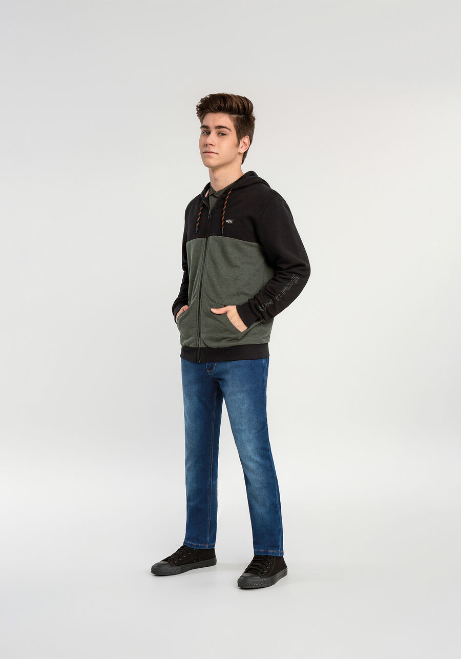 Calça Jeans Slim Turbofan, JEANS ESCURO. Calça Jeans Slim Turbofan, JEANS ESCURO, large.