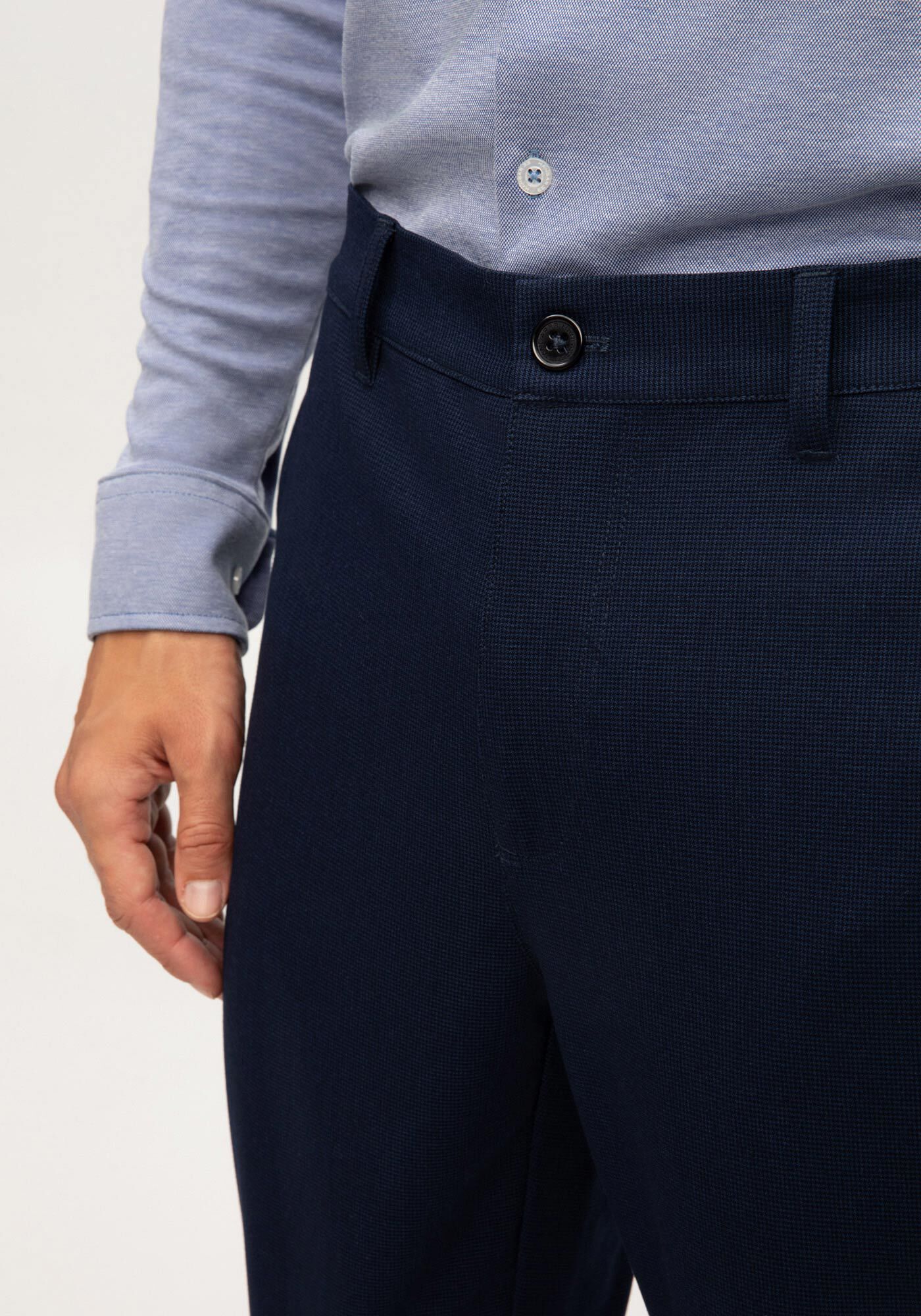 Cal&ccedil;a Com Bolsos Em Tecido Plano Com Elastano, MARINHO IMPERIO, large.