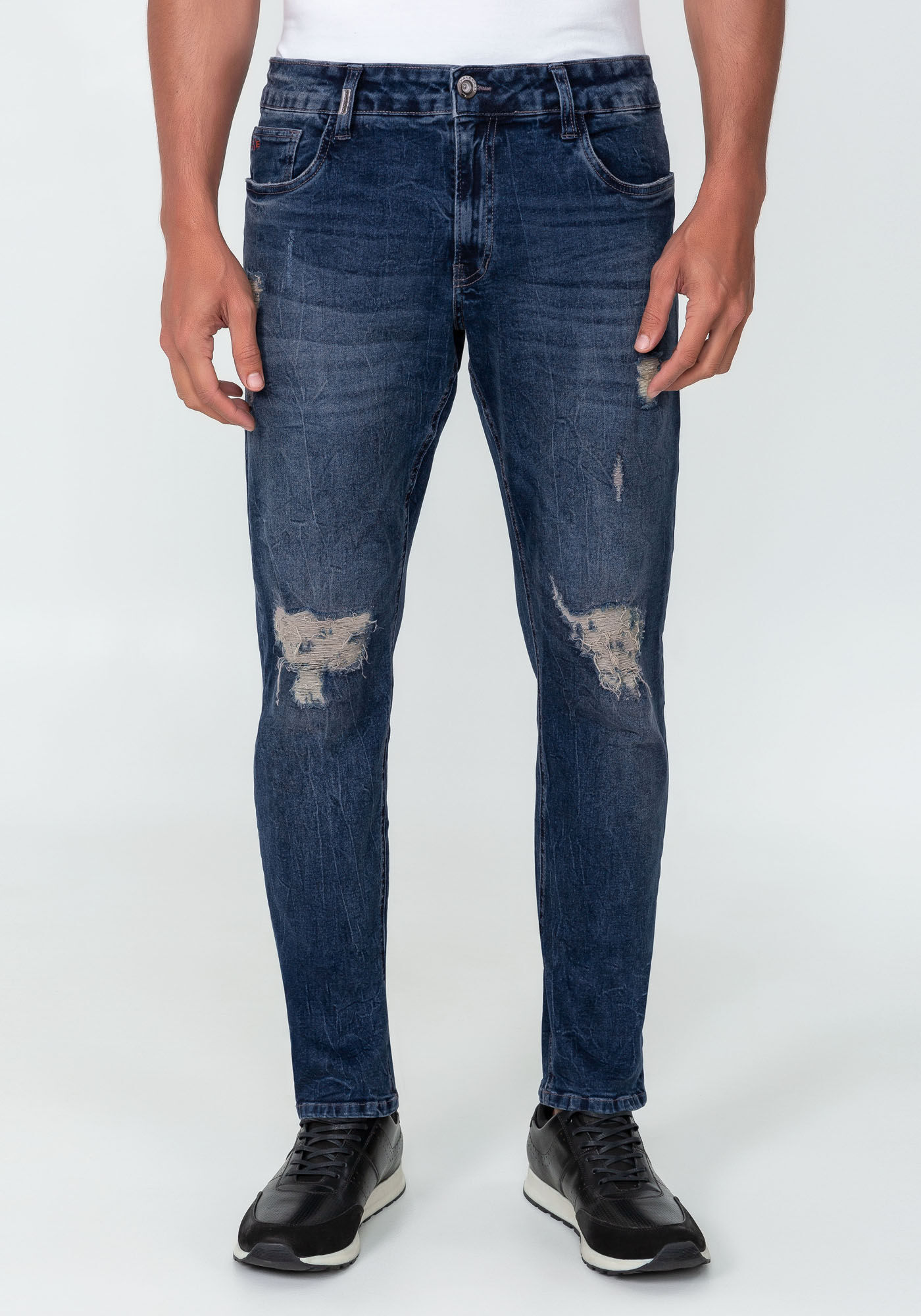 Calça jeans slim destroyed clearance