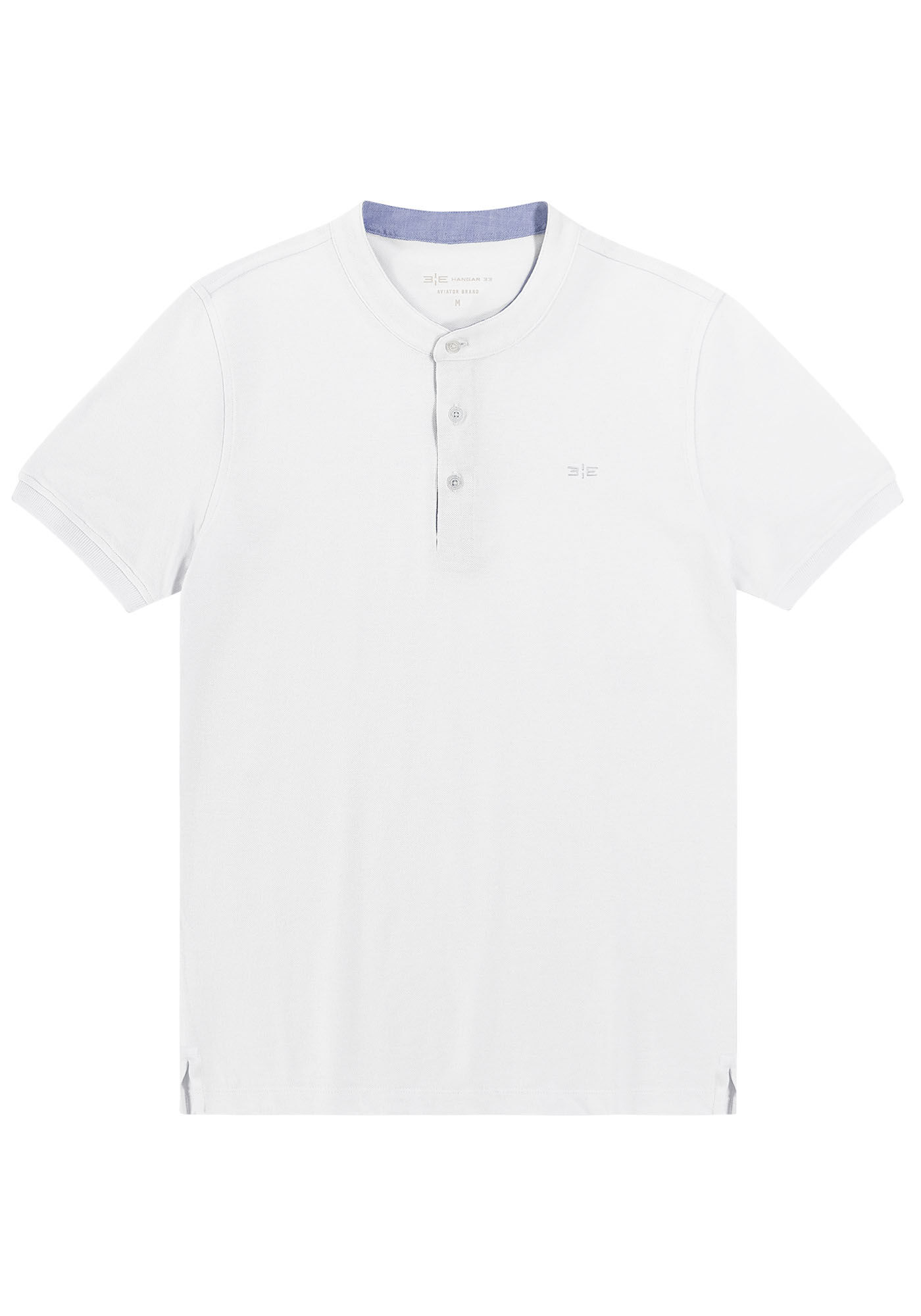Camisa Gola Padre Masculina em Malha Piquet, BRANCO, large.