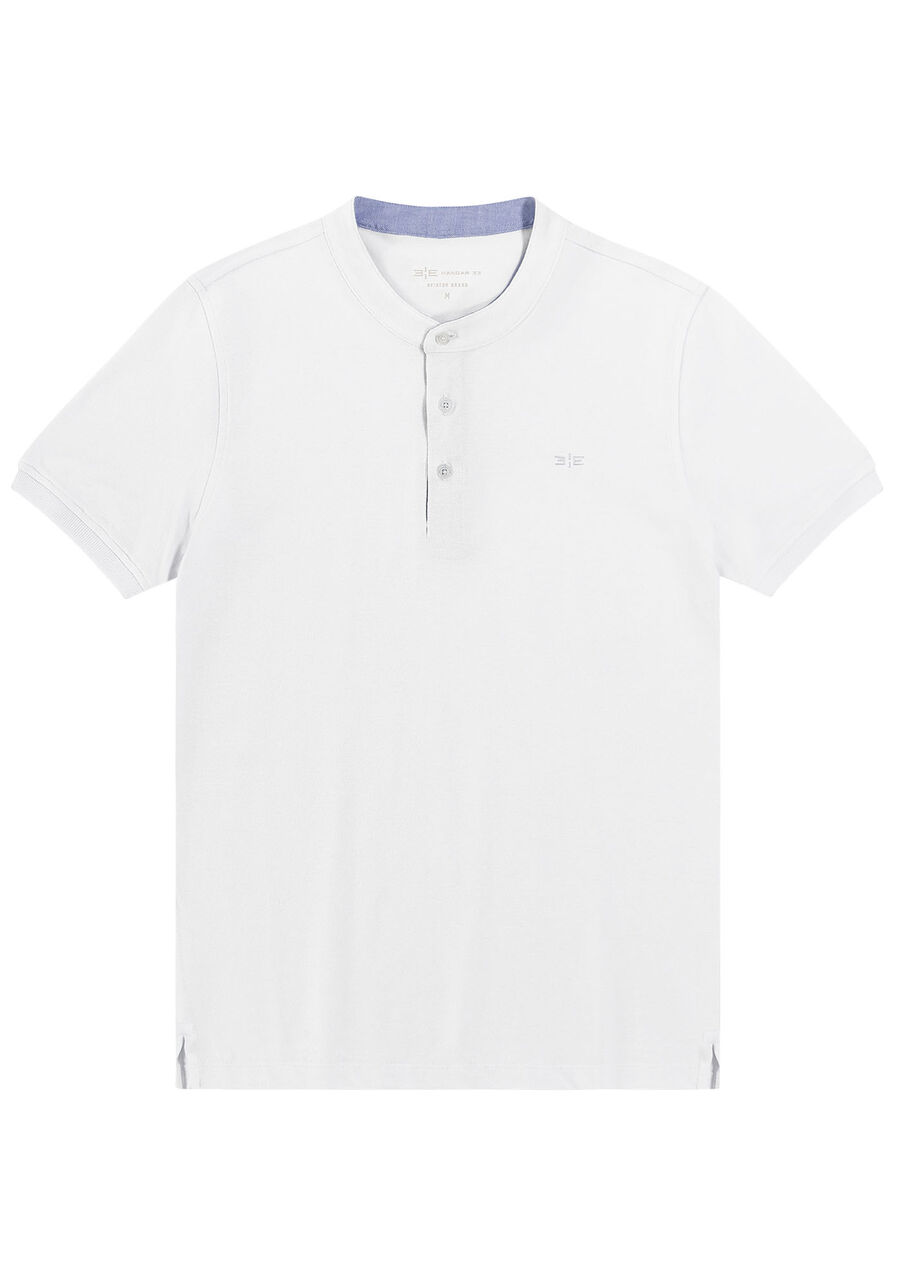 Camisa Gola Padre Masculina em Malha Piquet, BRANCO. Camisa Gola Padre Masculina em Malha Piquet, BRANCO, large.