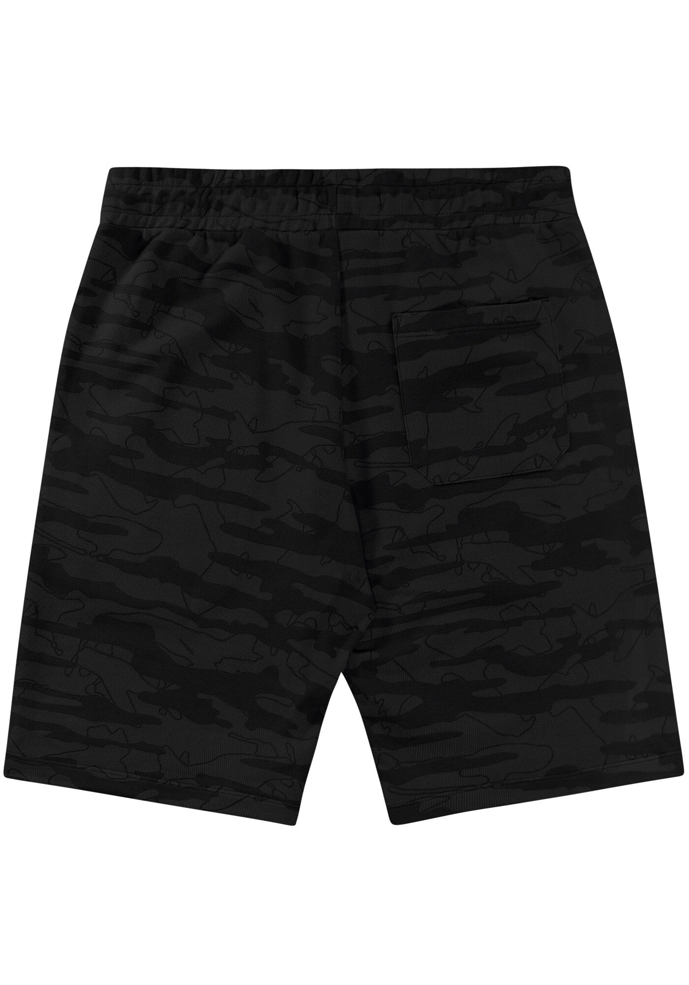 Bermuda Camuflada em Moletom, GRID PRETO, large.
