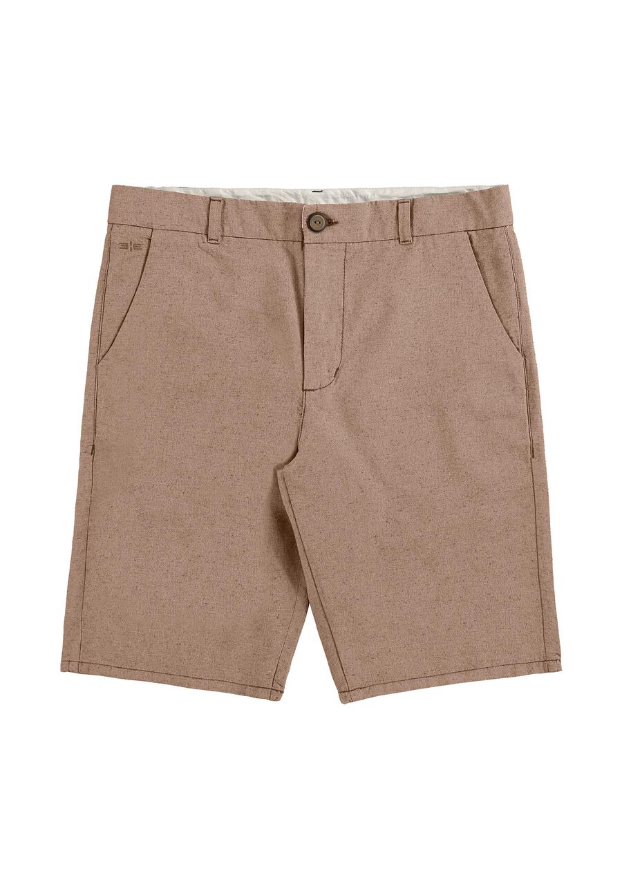 Bermuda Chino masculina  Fibra Reciclável, CARAMELO, large.