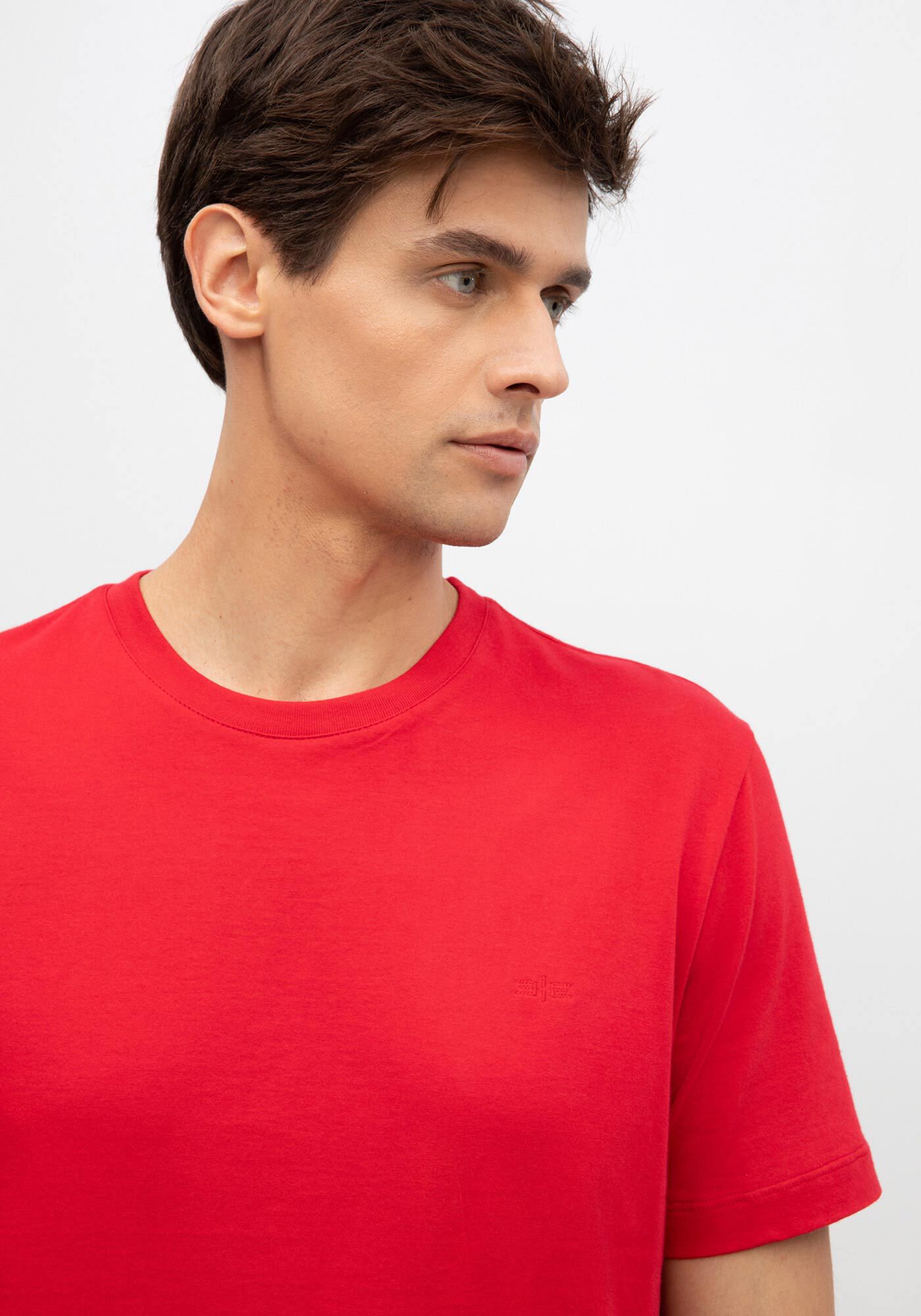 Camiseta B&aacute;sica De Mangas Curtas Colors, VERMELHO NATTY, large.