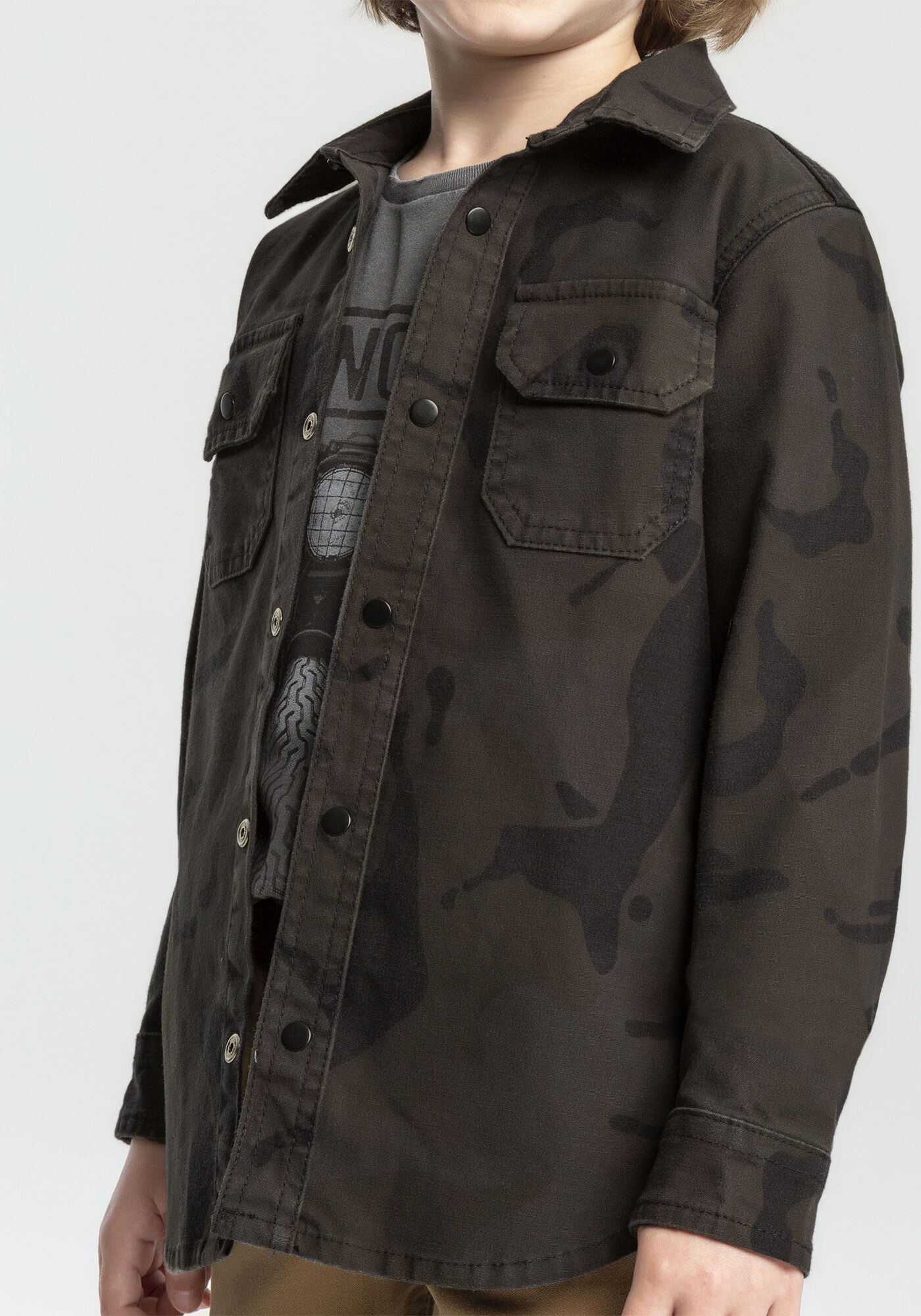 Camisa Sarja com Elastano, VERDE FURIA, large.