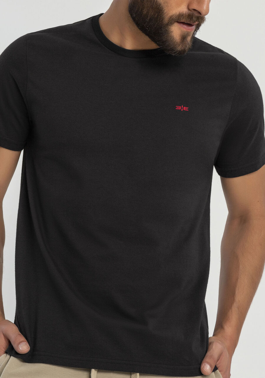 Camiseta Masculina Clássica em Malha, PRETO REATIVO. Camiseta Masculina Clássica em Malha, PRETO REATIVO, large.