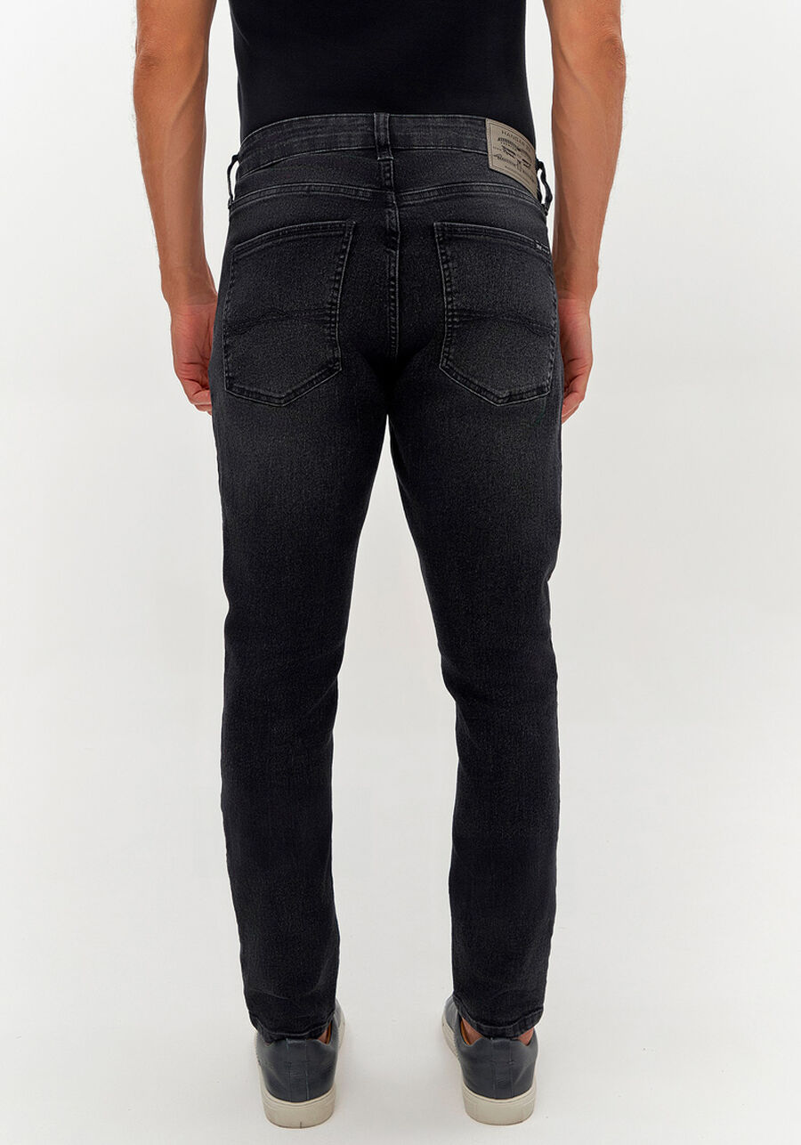 Calça Jeans Masculina Skinny Preta Estonada, PRETO REATIVO. Calça Jeans Masculina Skinny Preta Estonada, PRETO REATIVO, large.