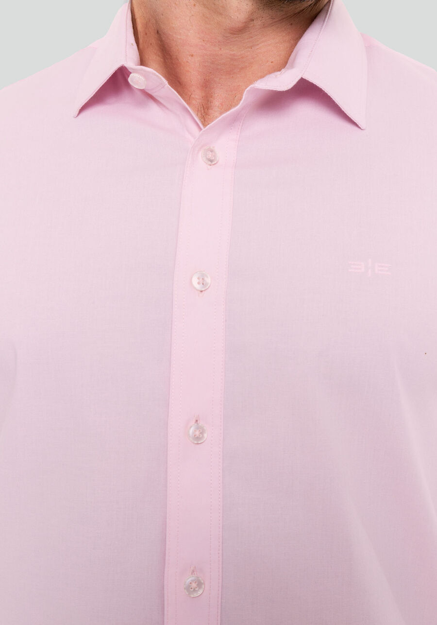 Camisa Masculina Slim Fit com Elasticidade, ROSA. Camisa Masculina Slim Fit com Elasticidade, ROSA, large.
