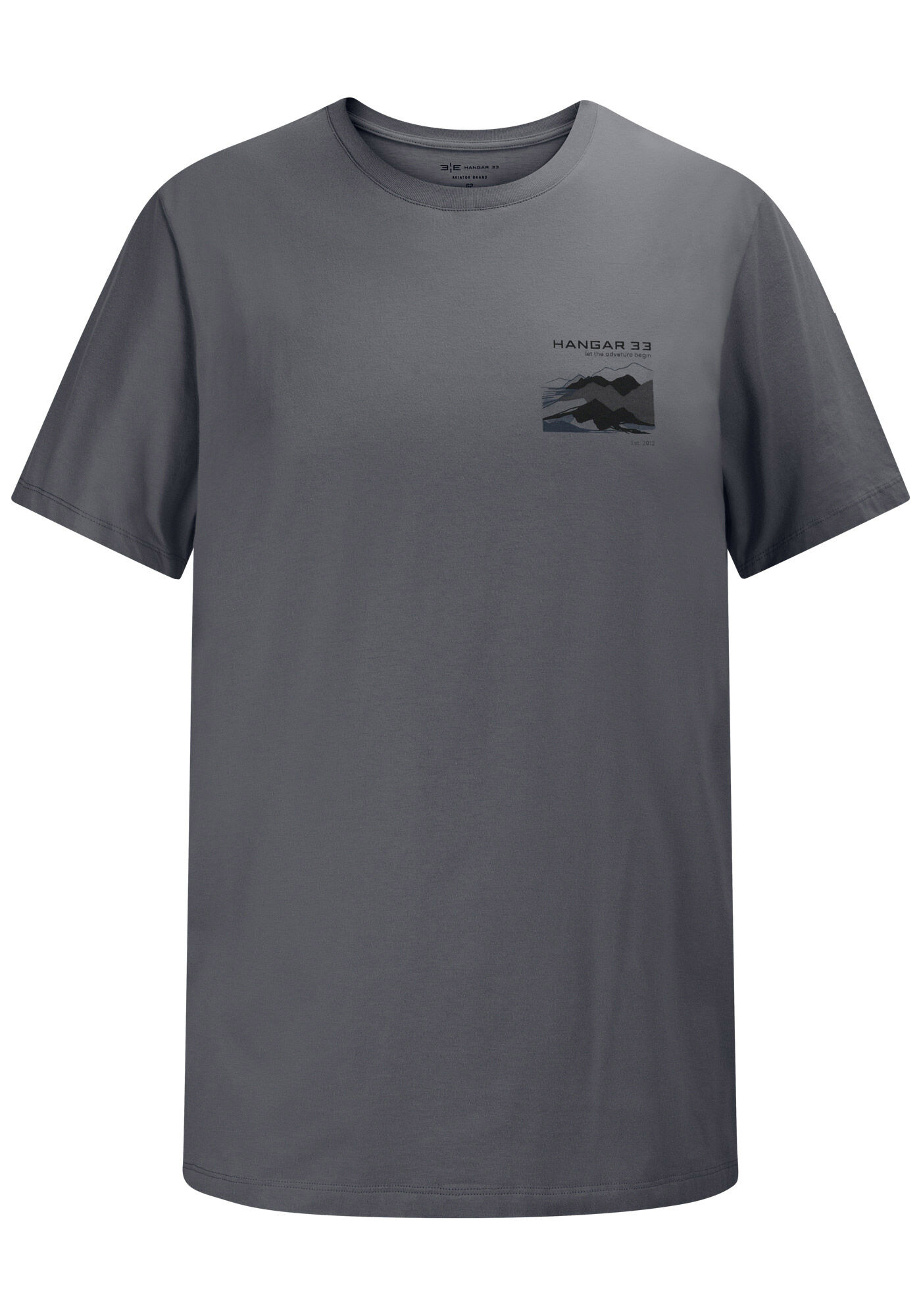 Camiseta Masculina Big & Tall com Detalhe Estampado, CINZA NIGHTCALL, large.