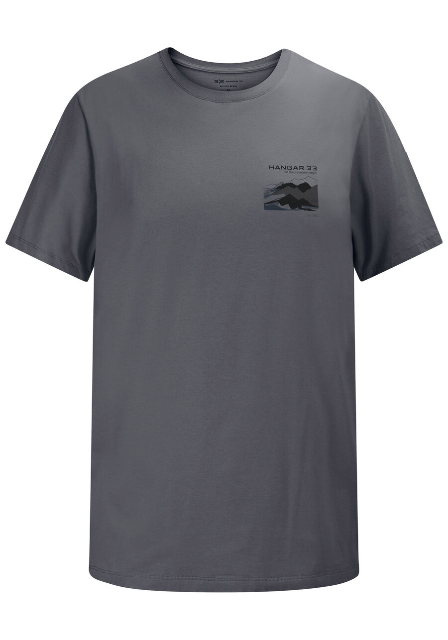 Camiseta Masculina Big & Tall com Detalhe Estampado, CINZA NIGHTCALL. Camiseta Masculina Big & Tall com Detalhe Estampado, CINZA NIGHTCALL, large.