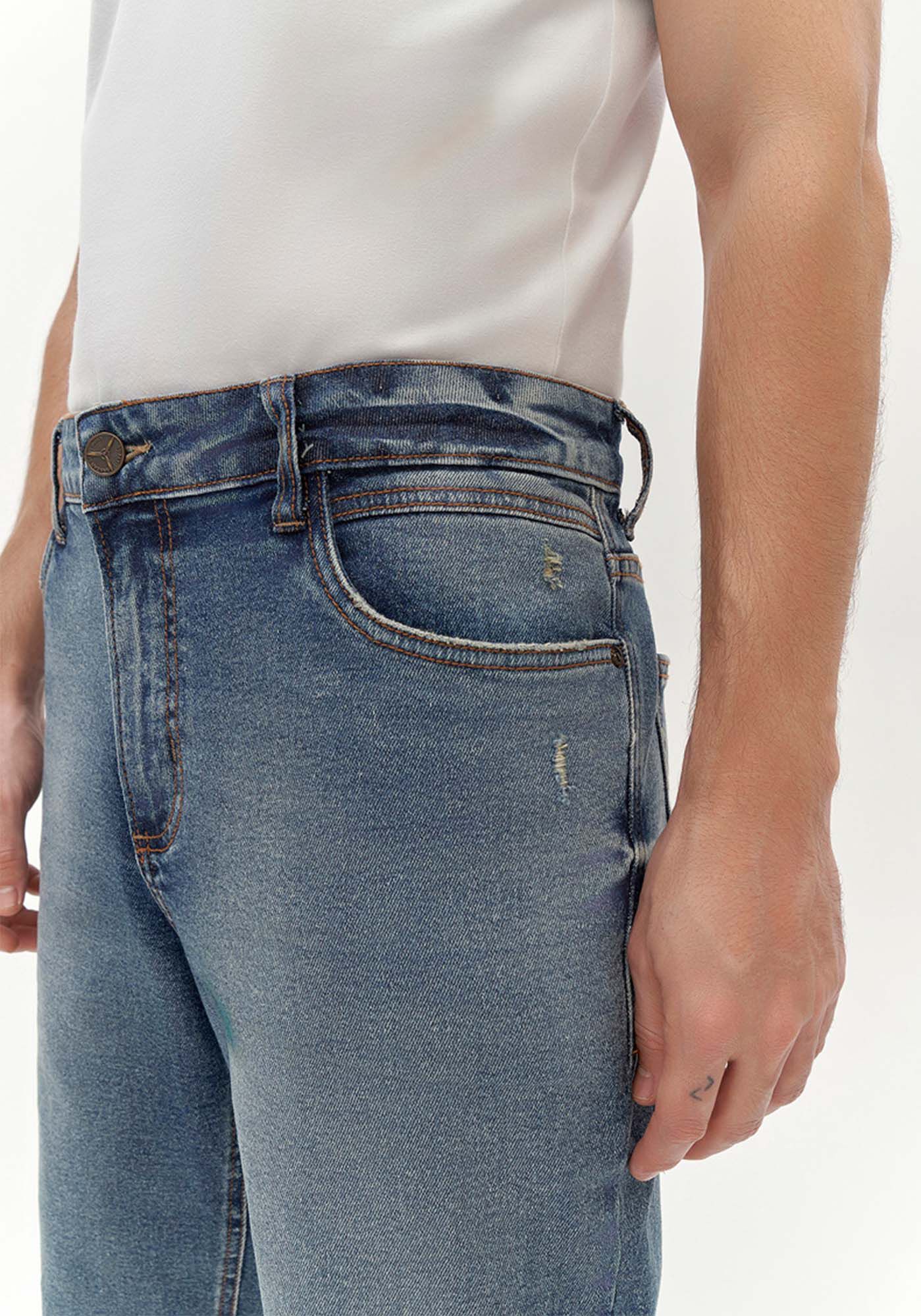 Bermuda Reta Masculina Radial Com Elastano E Bolsos, JEANS, large.