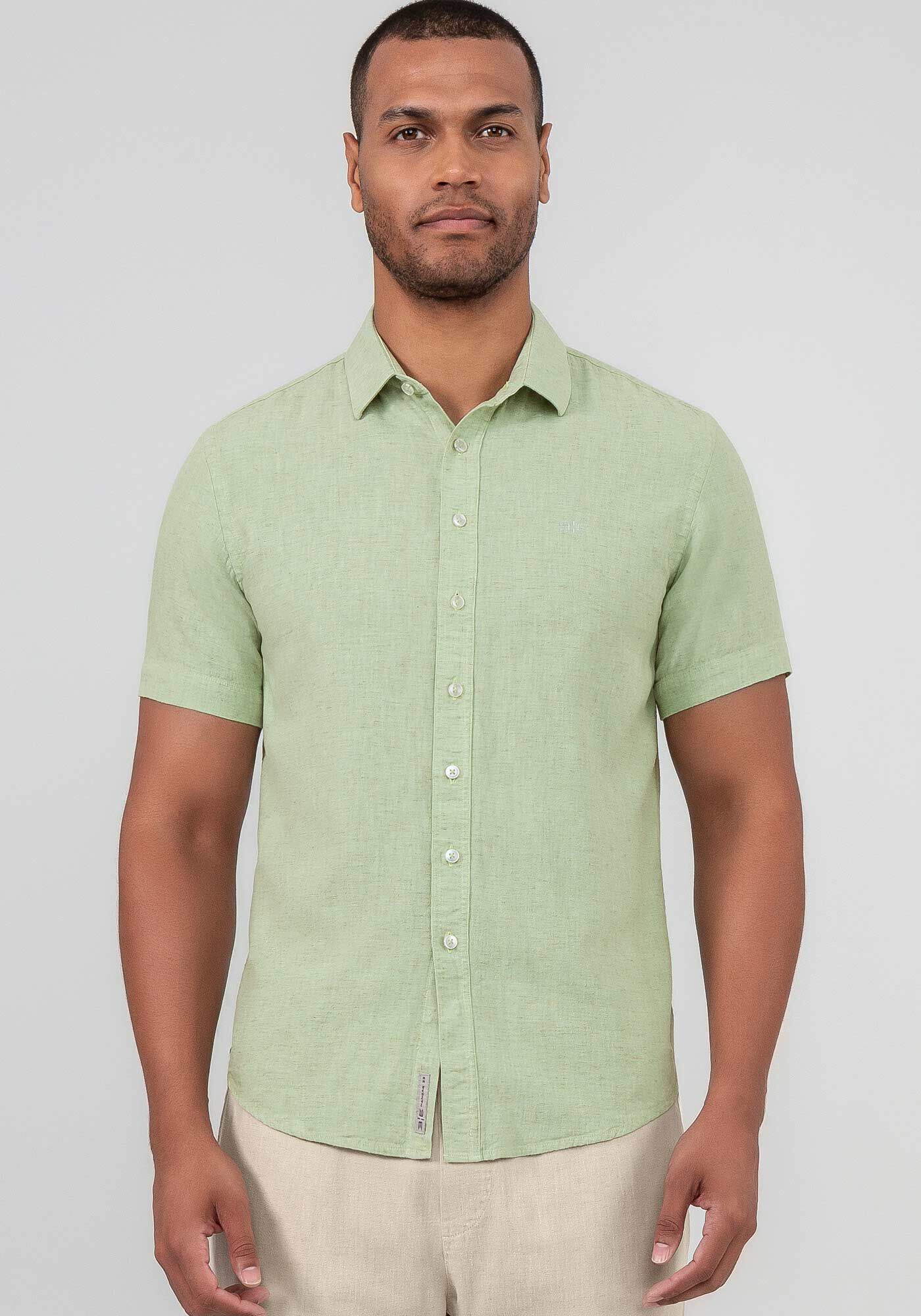 Camisa de botao hot sale manga curta preta