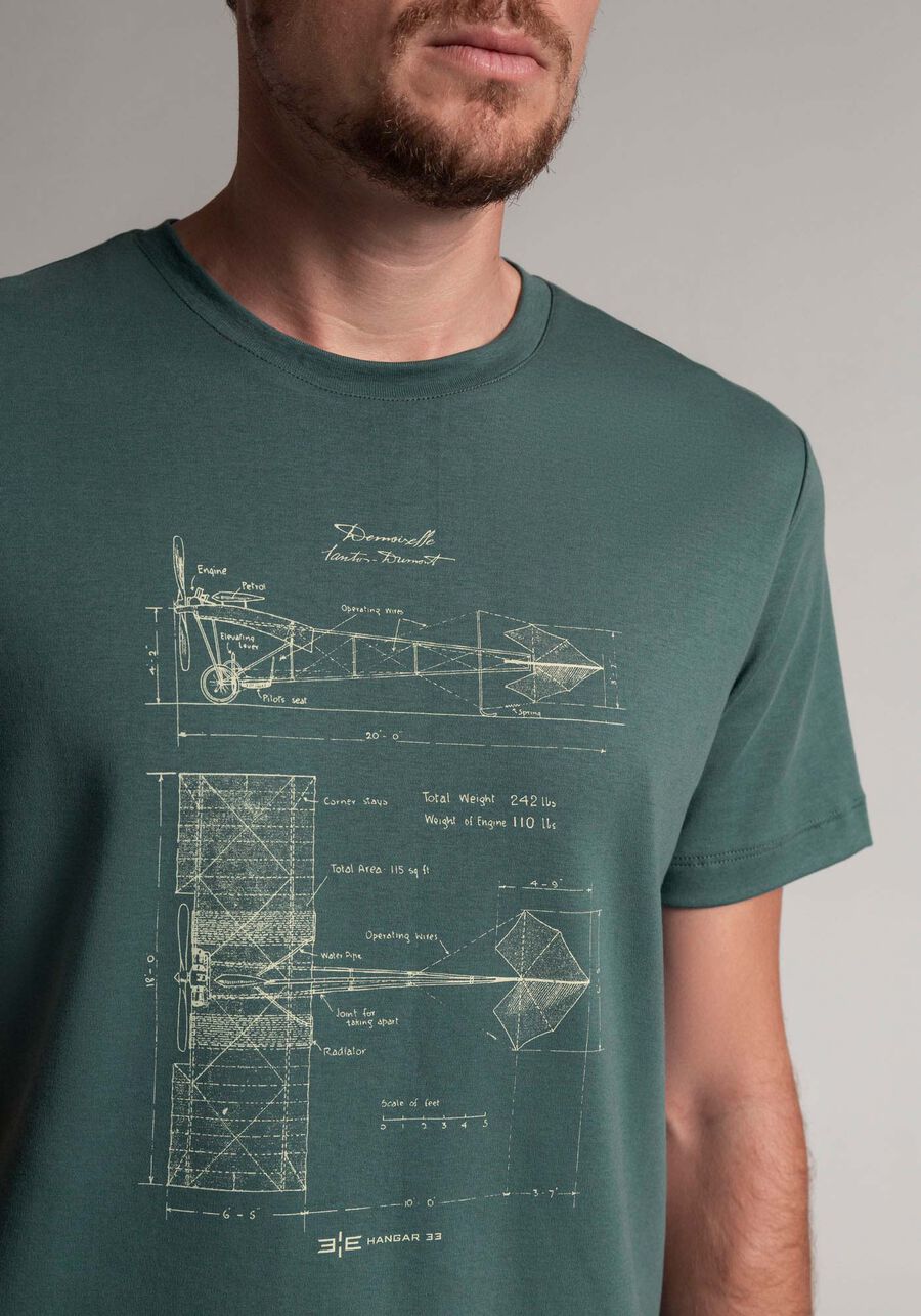 Camiseta Masculina Especial Santos Dumont, VERDE LIVE. Camiseta Masculina Especial Santos Dumont, VERDE LIVE, large.