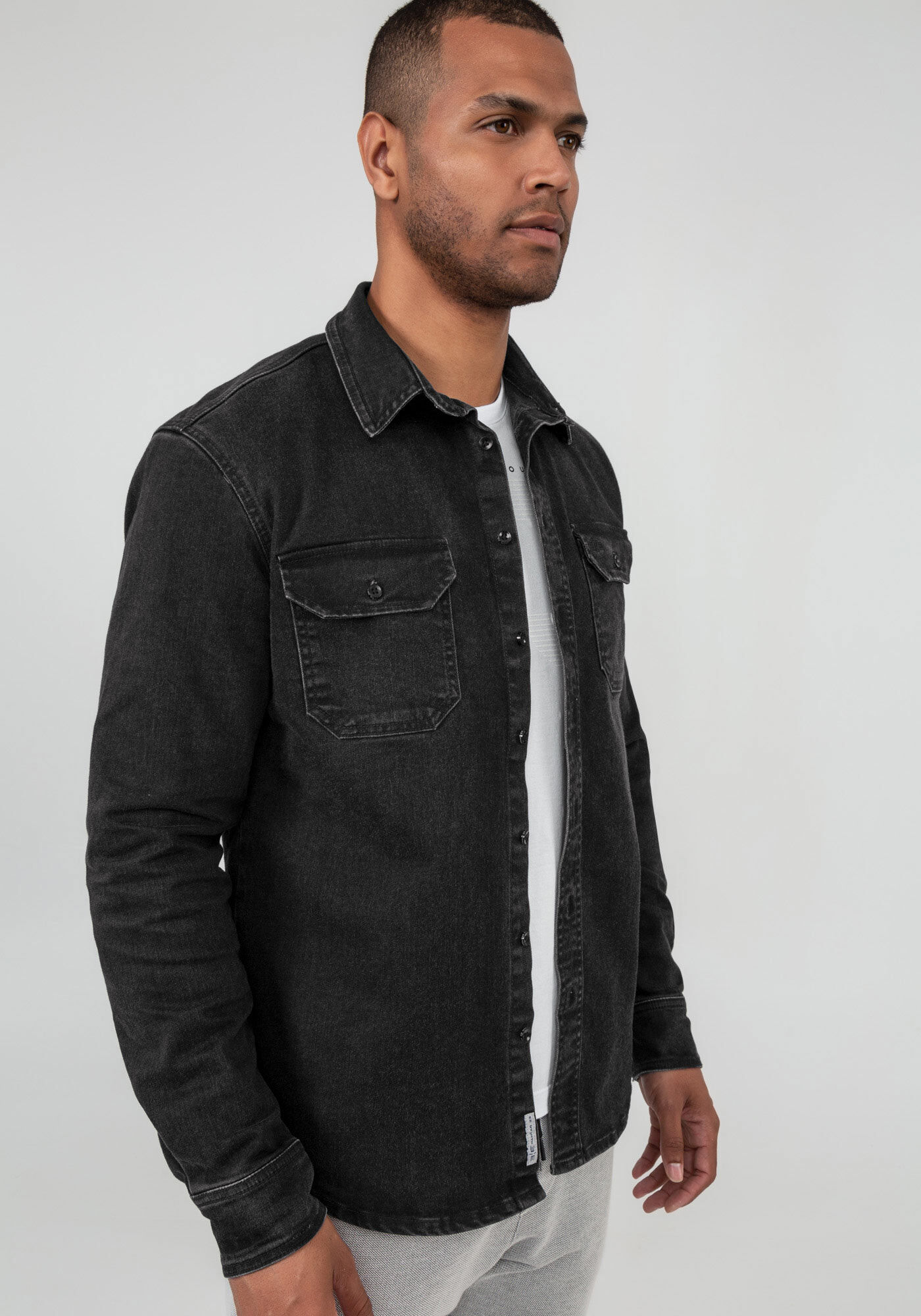 Camisa sales jeans cinza