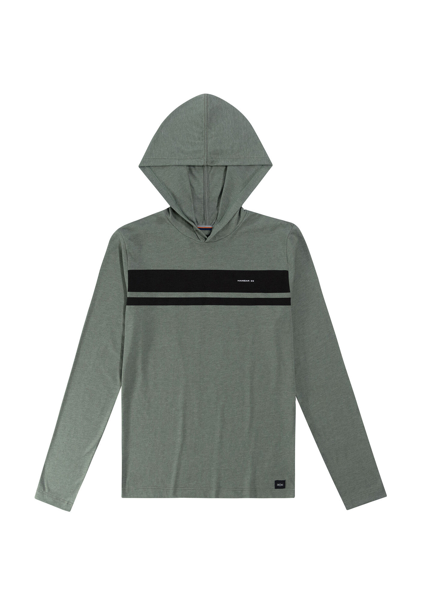 Camiseta Manga Longa em Malha com Capuz Juvenil, VERDE FURIA, large.