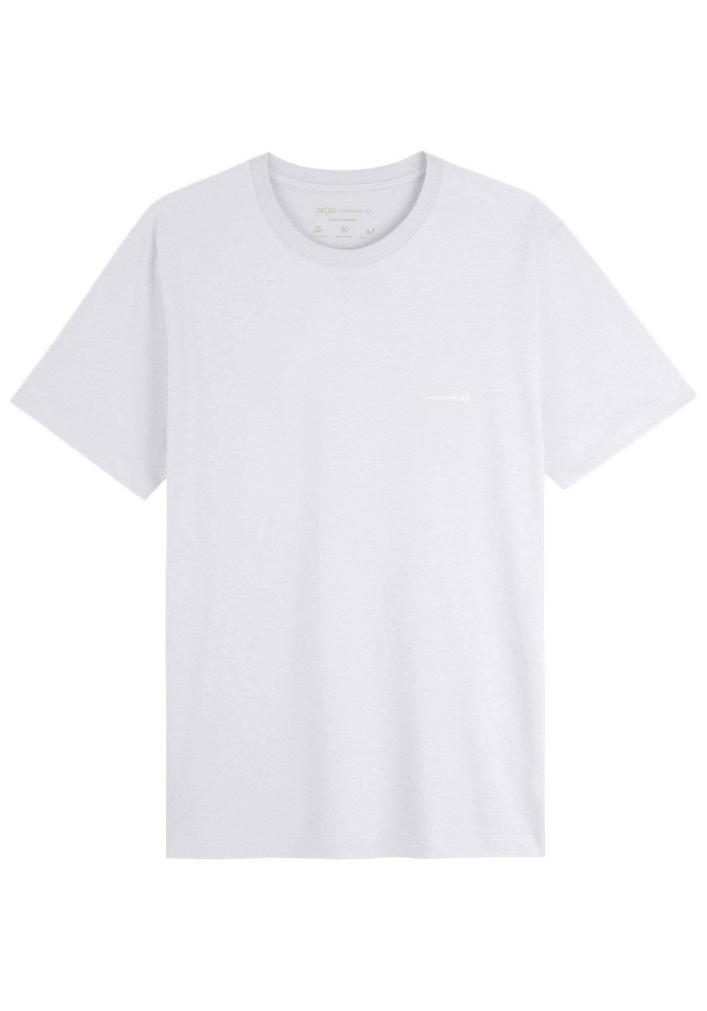 Camiseta Masculina em Malha Modal, BRANCO, large.