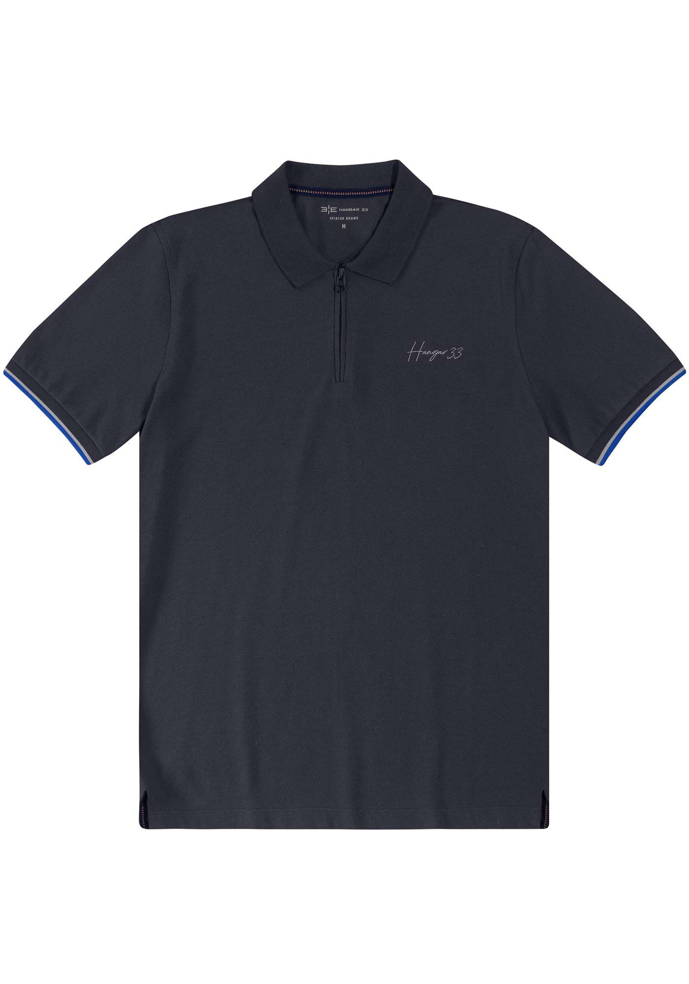 Camisa Polo em Malha Piquet com Retil&iacute;nea, CINZA NOTI, large.