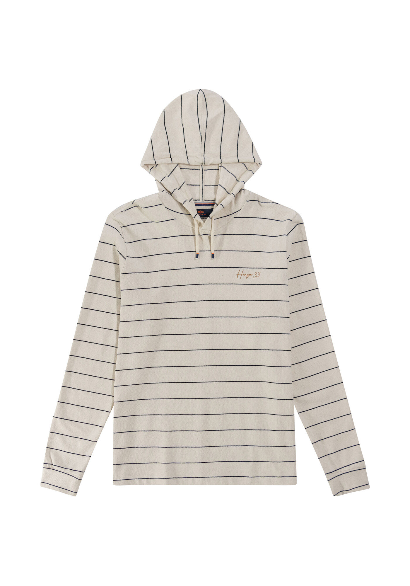 Blus&atilde;o Listrado em Malha com Capuz, BRANCO OFF WHITE, large.