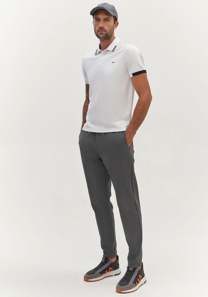 Camisa Polo Masculina em Malha Cotton, BRANCO, large.